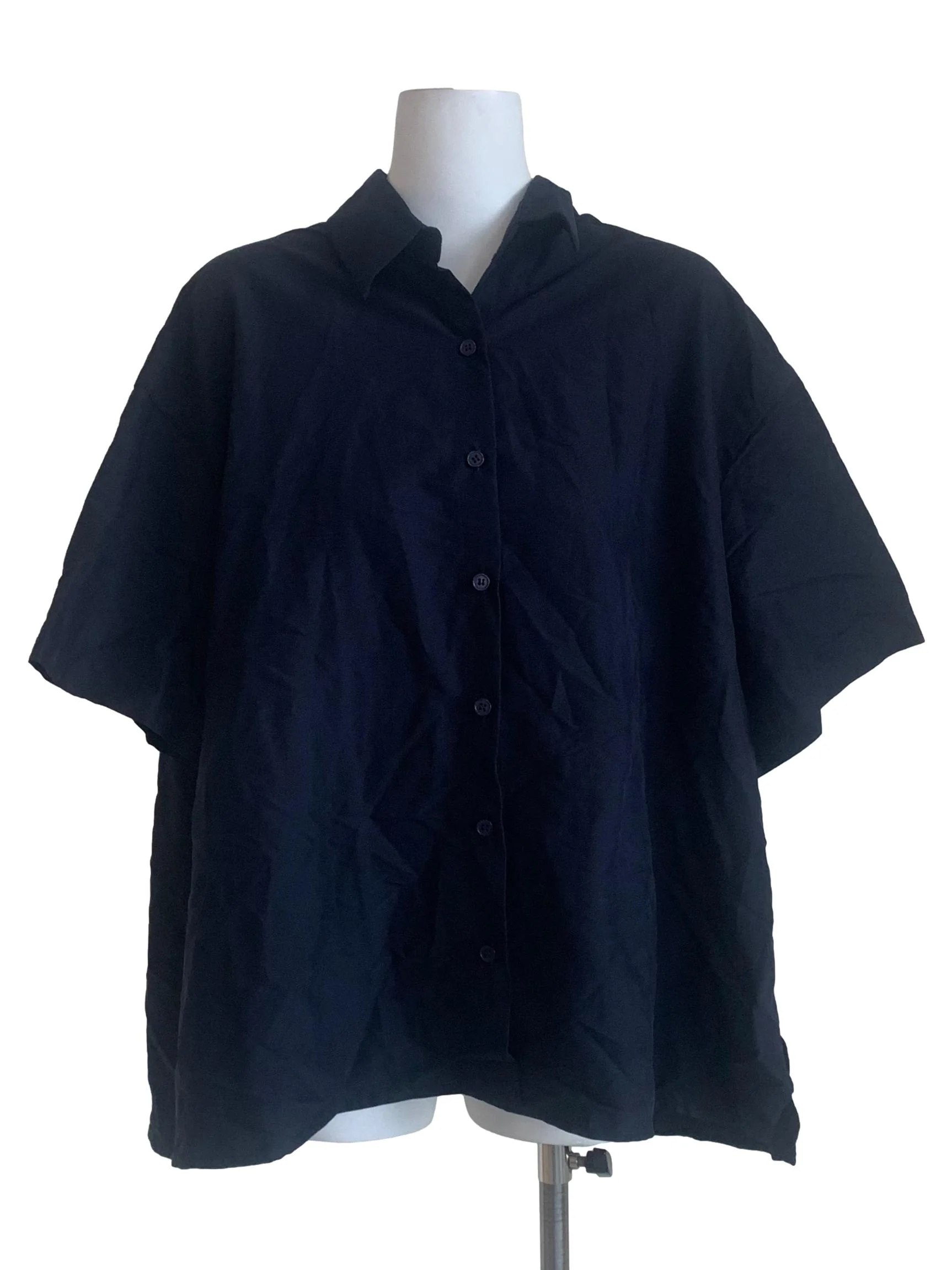 Berry Blue Collared Baggy Top