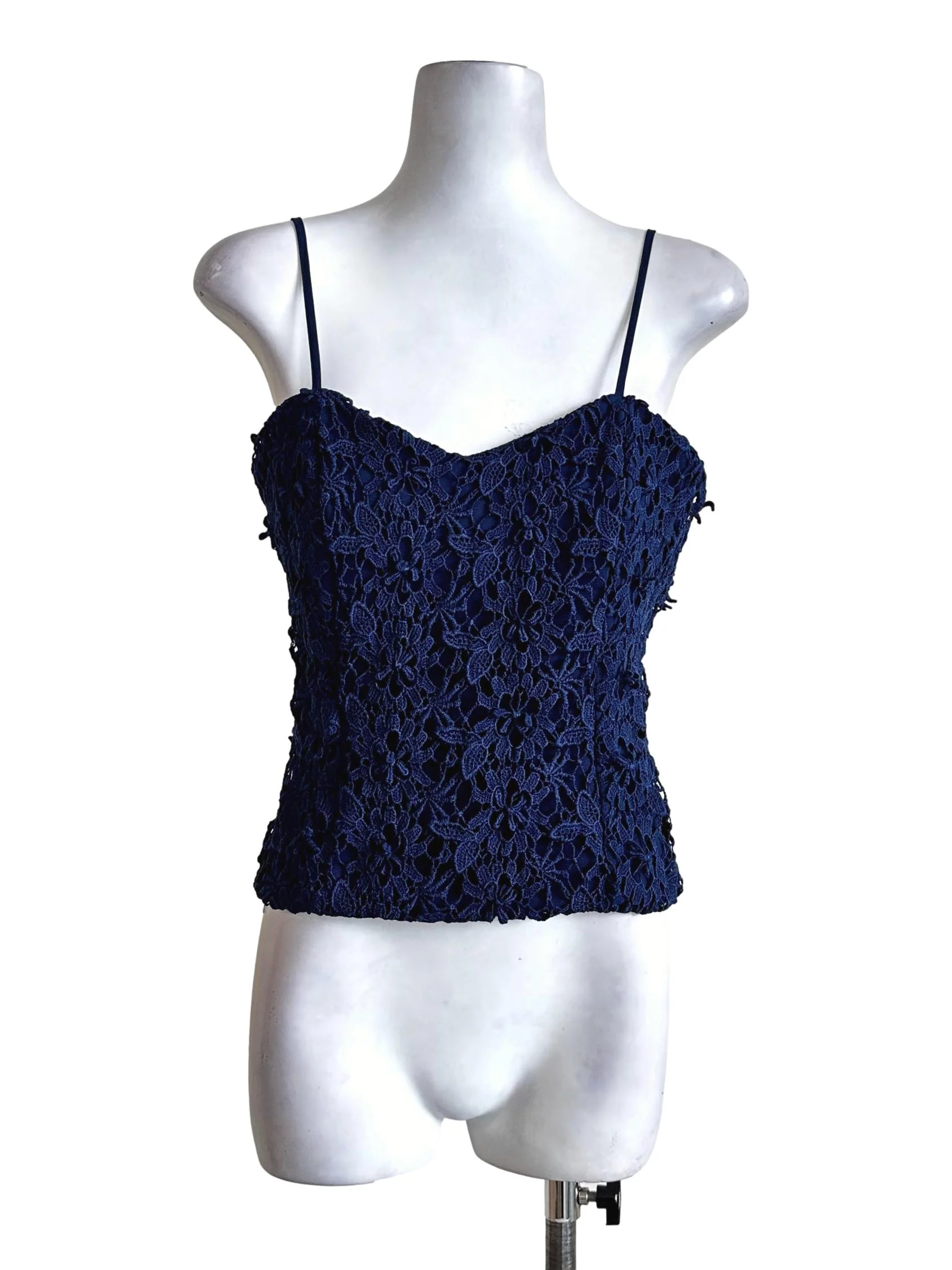 Berry Blue Lace Pattern Top