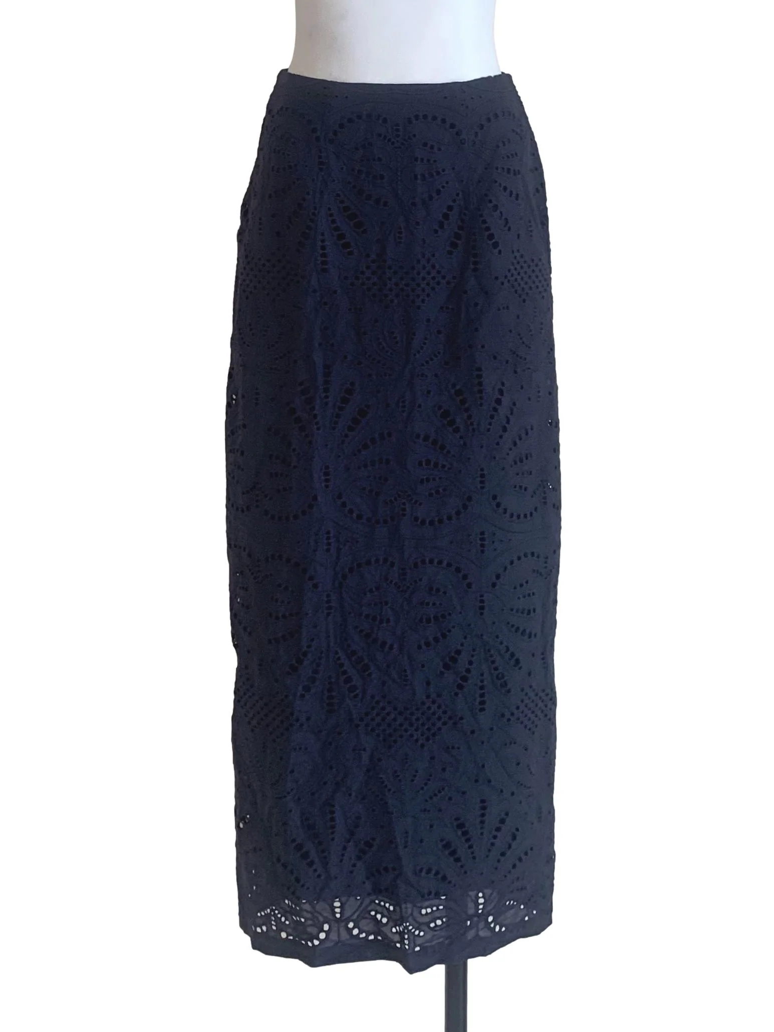 Berry Blue Pattern Sheath Skirt