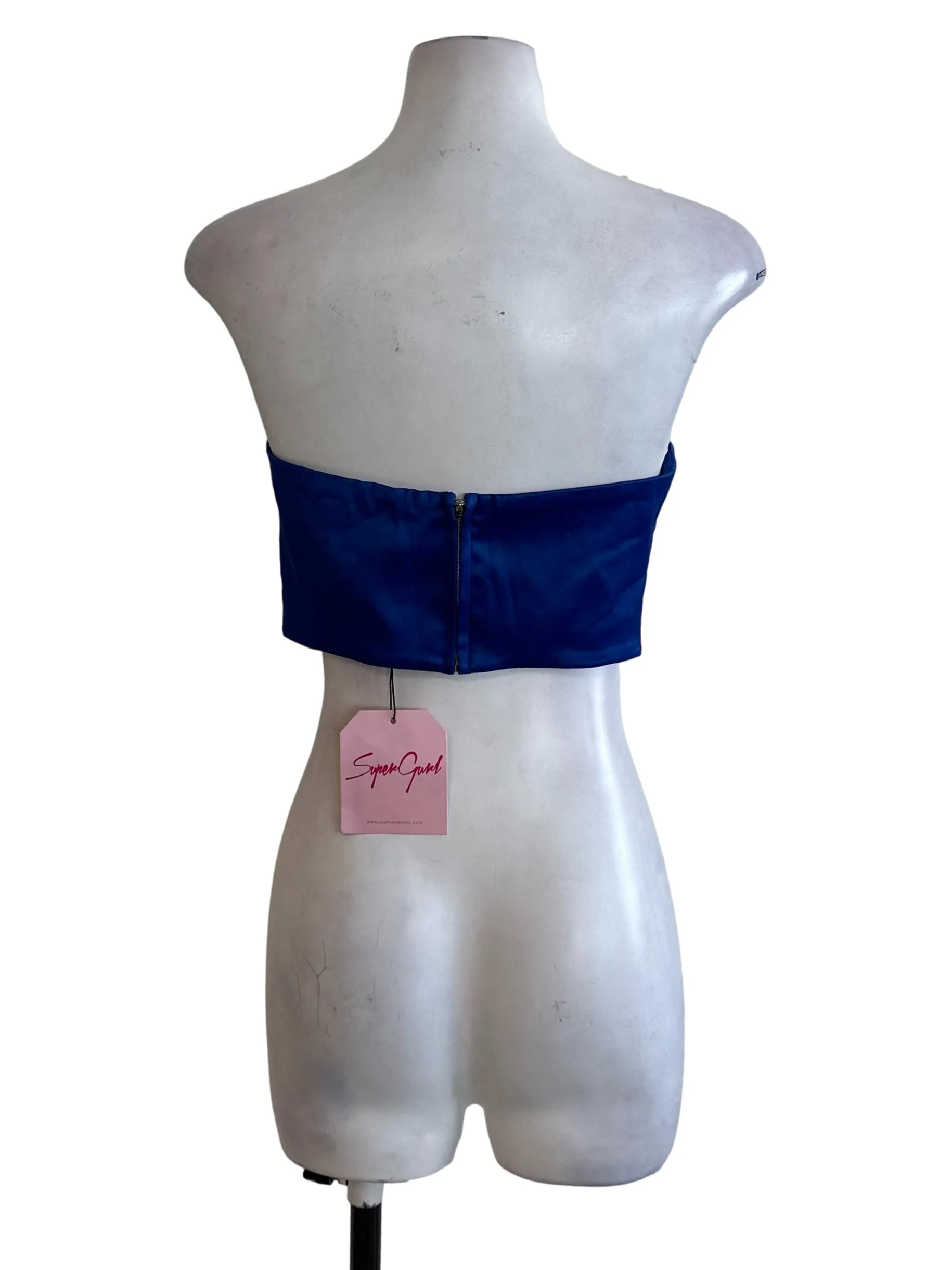 Berry Blue Satin Tube Top - Image 2
