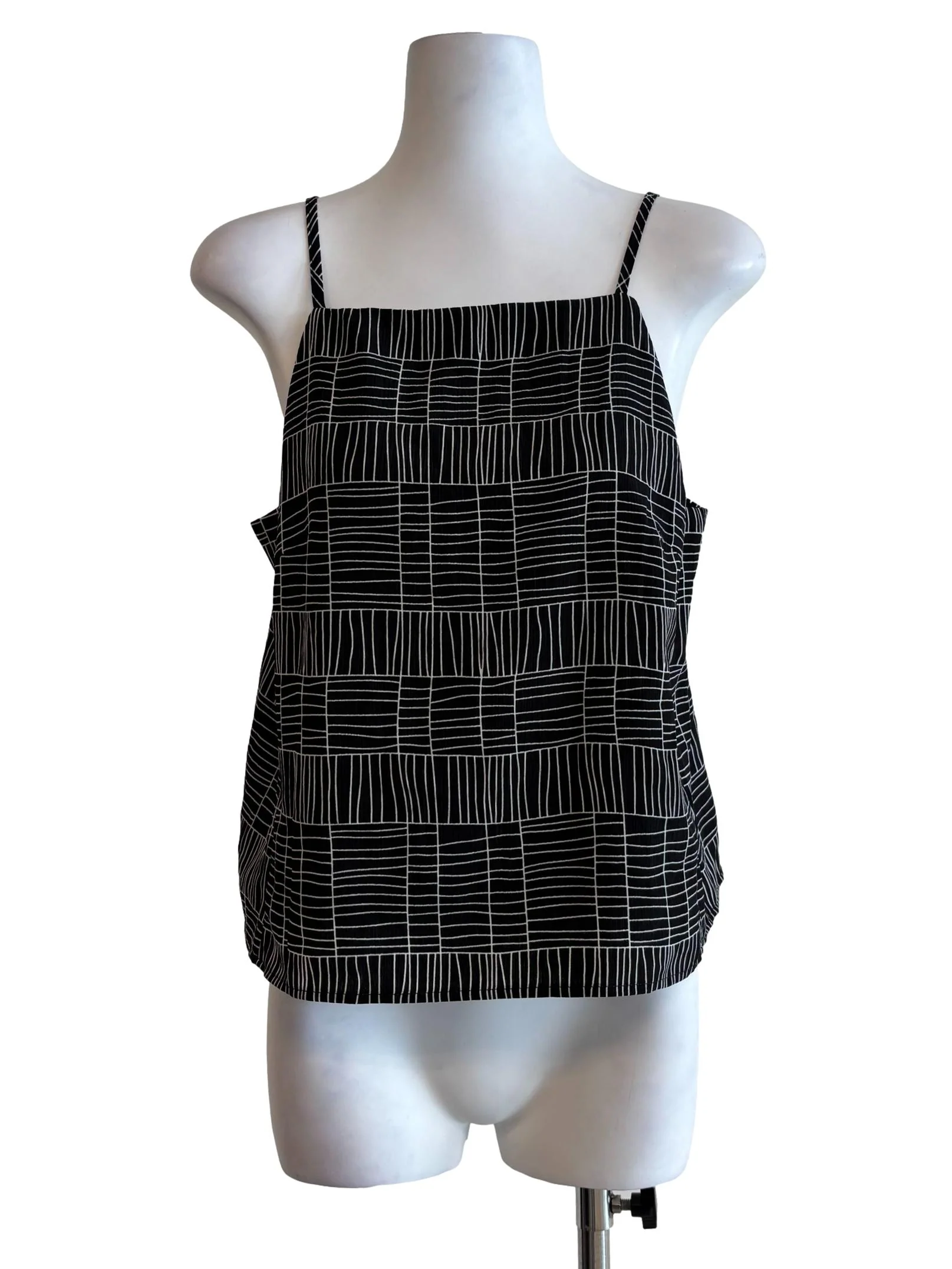 Black Abstract Sleeveless Top