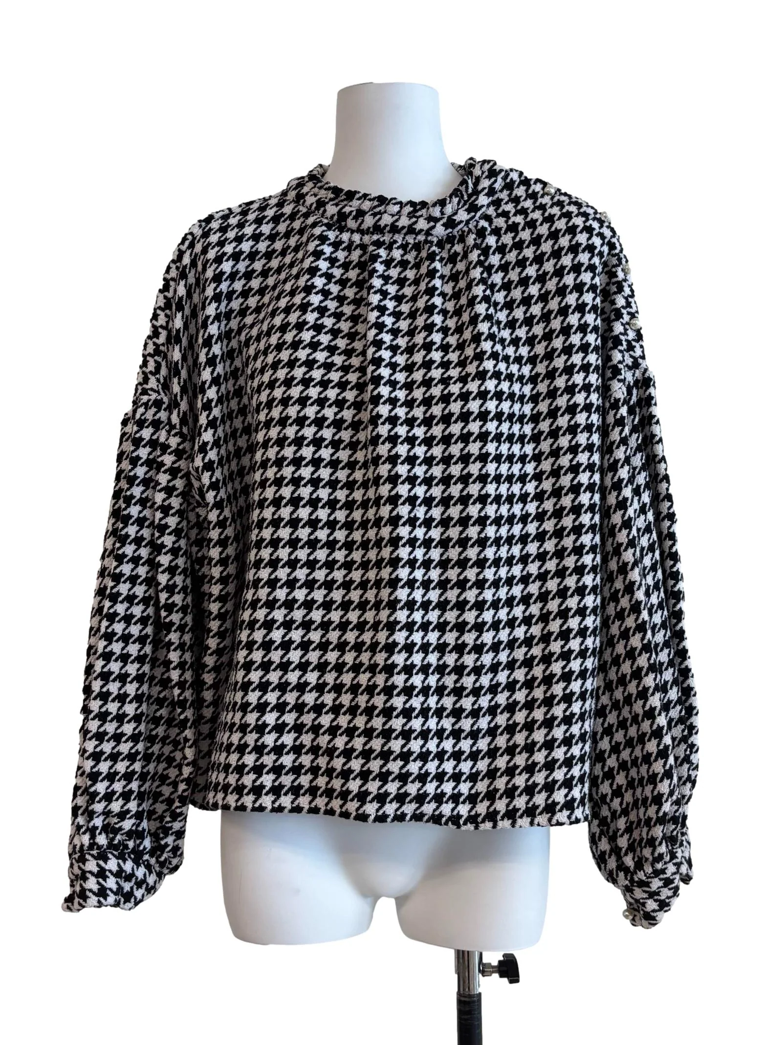 Black And White Houndstooth Top