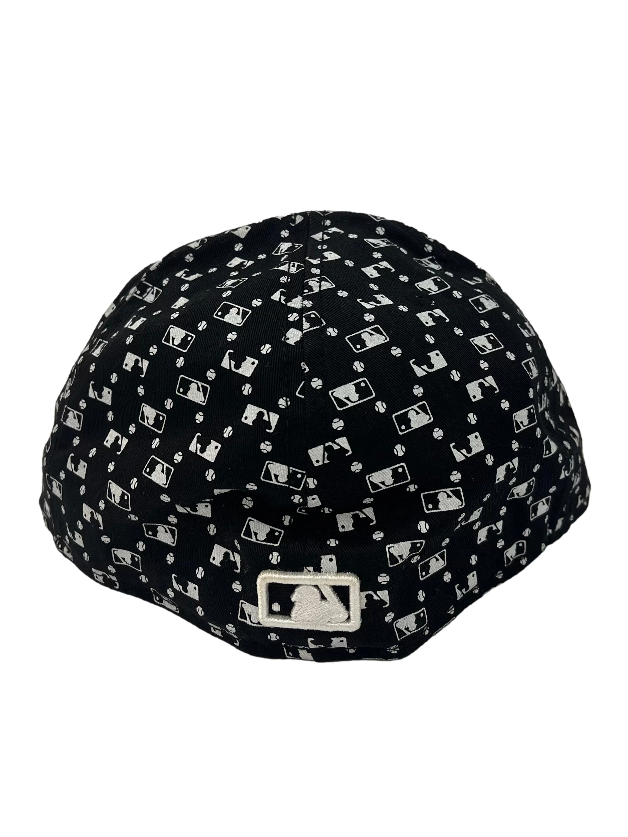 Black And White Monogram Print With Embroidery Snapback Cap - Image 2