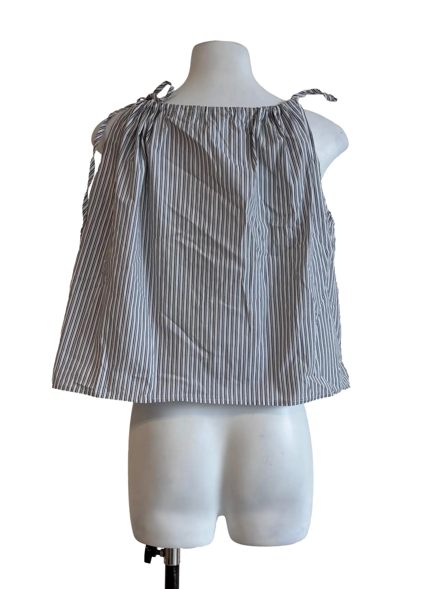 Black And White Striped Apron Top - Image 2