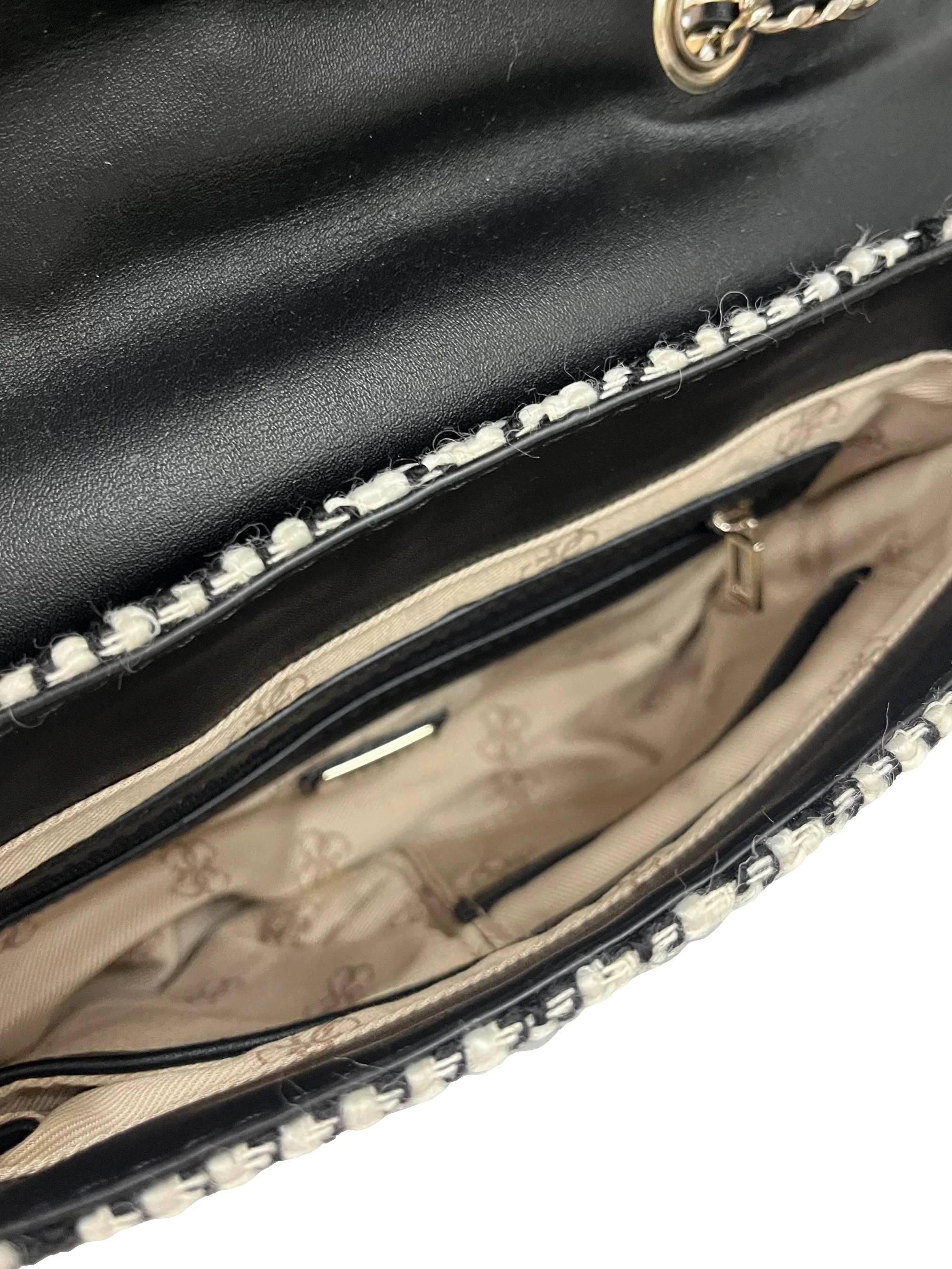 Black And White Tweed Shoulder Bag - Image 7