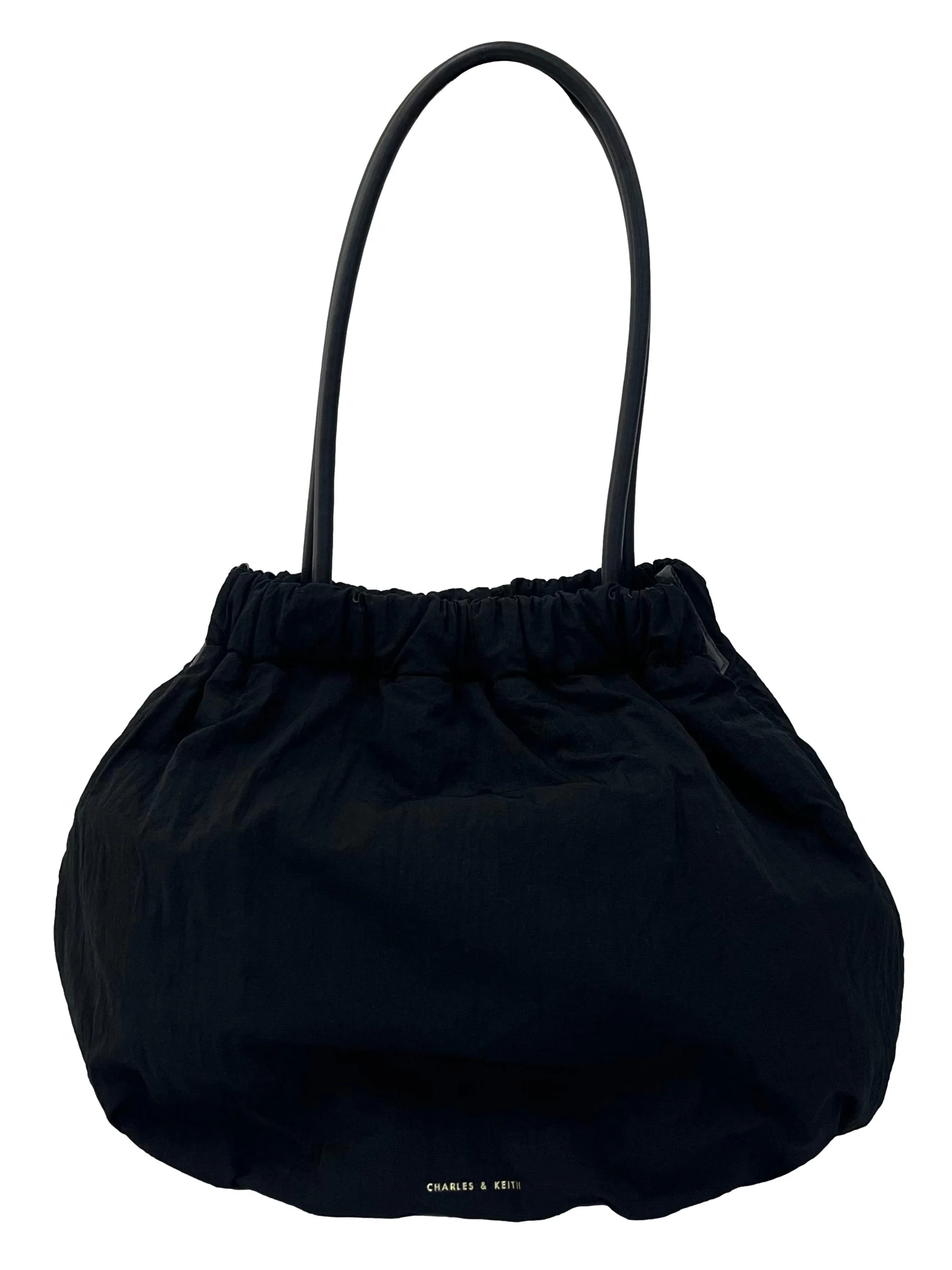 Black Aspen Ruched Hobo Bag