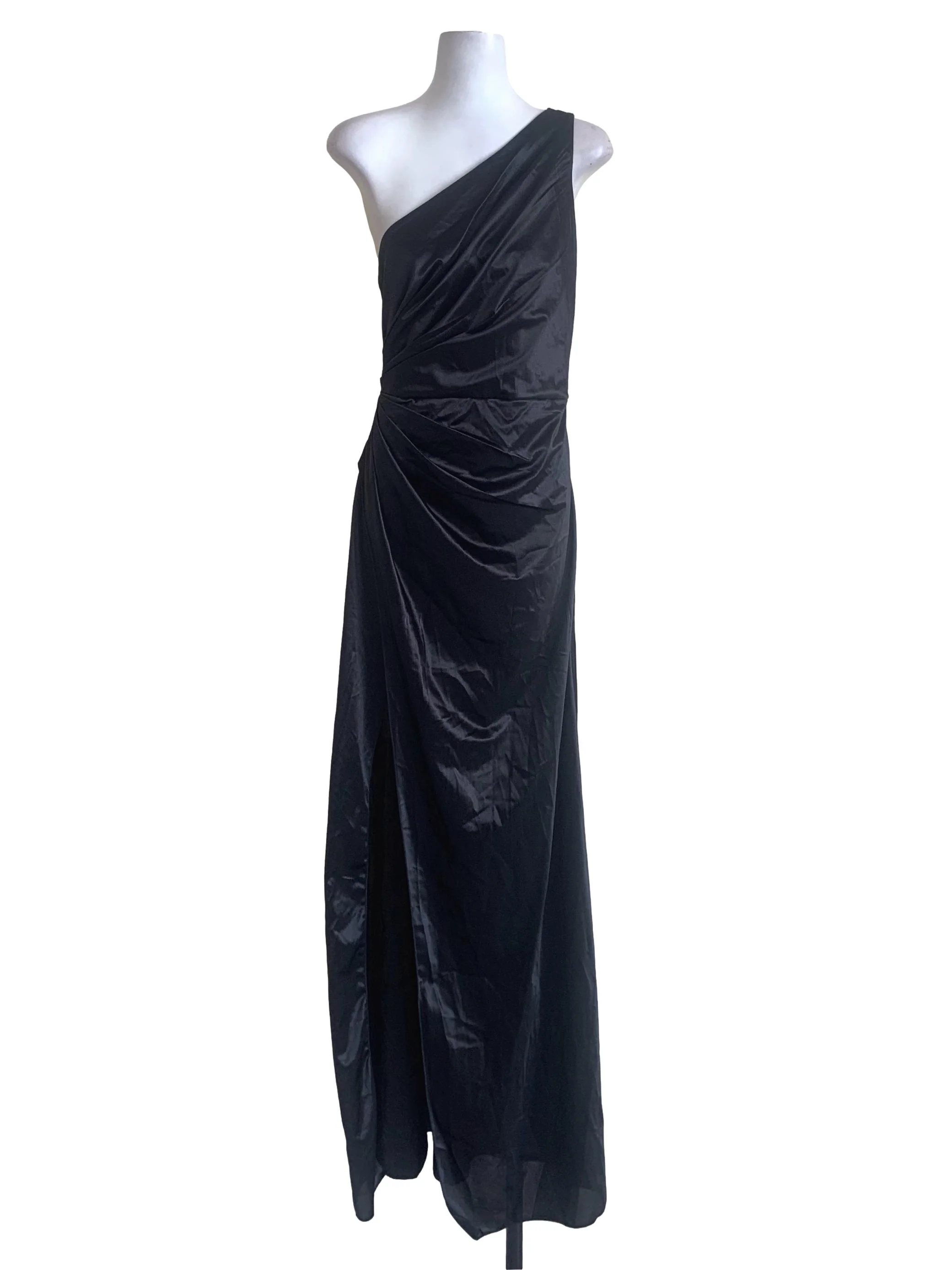 Black Asymmetrical Neck Dress