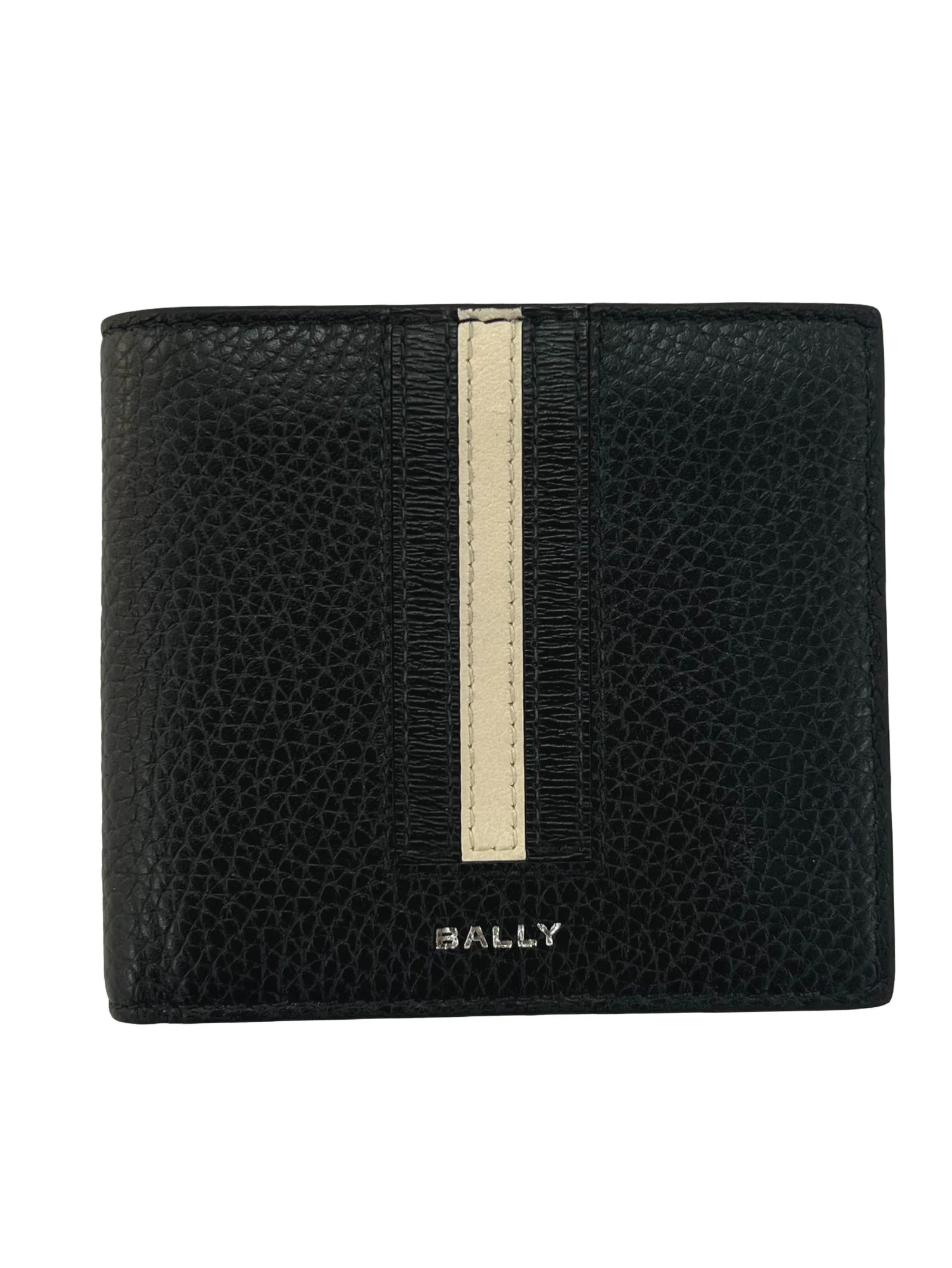 Black Bally Logo Stripe Wallet