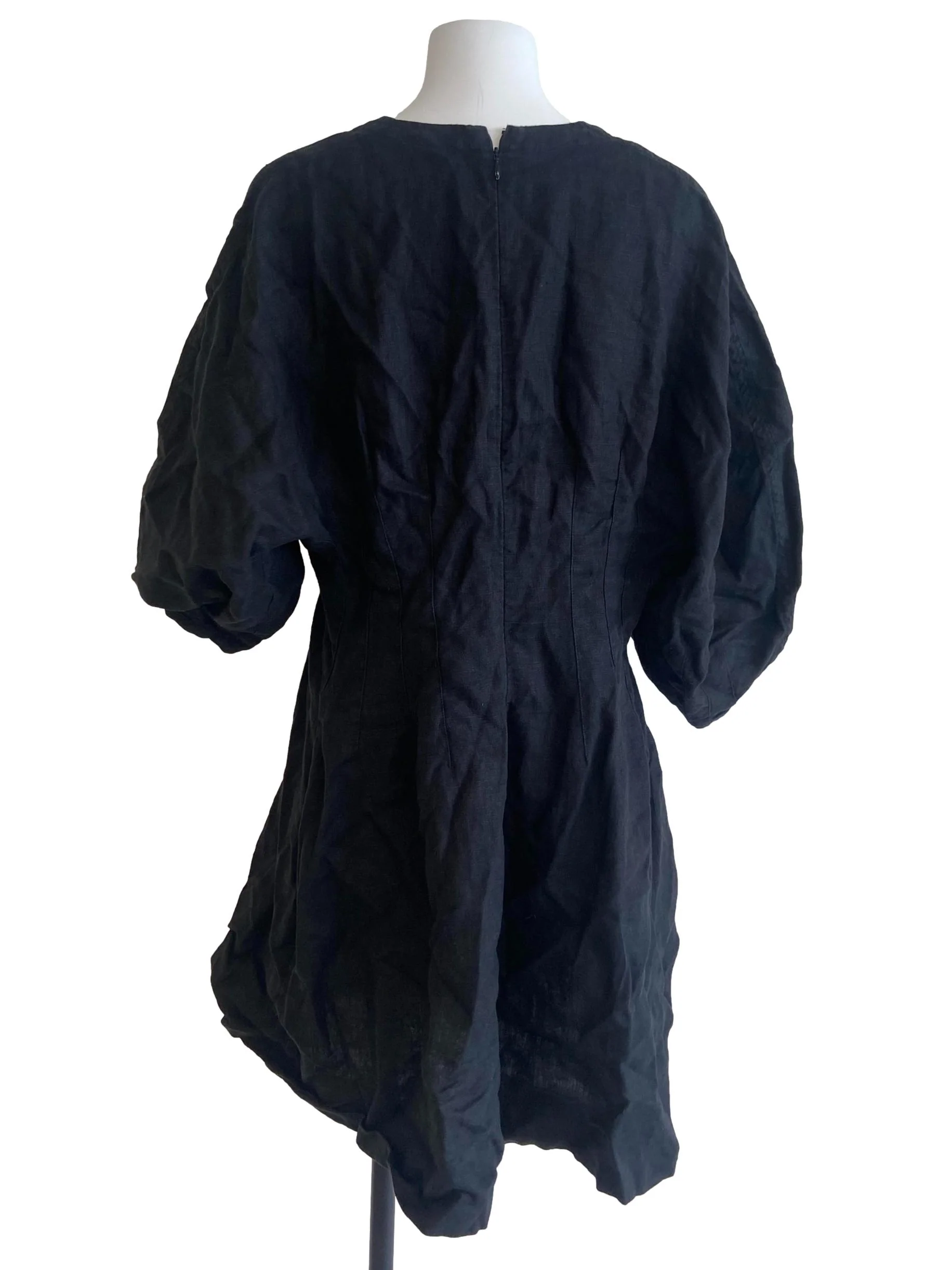 Black Batwing Sleeve A-Line Dress - Image 2