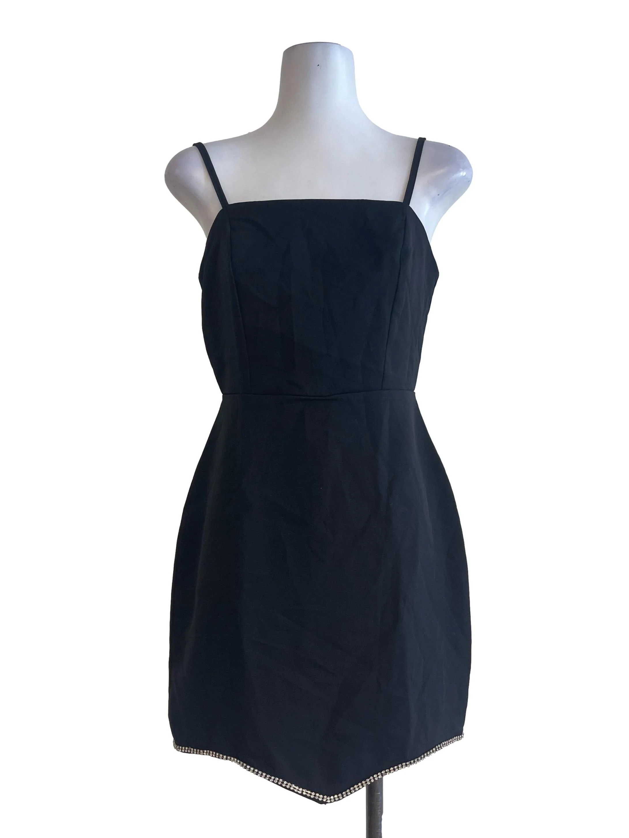 Black Beaded Mini Dress