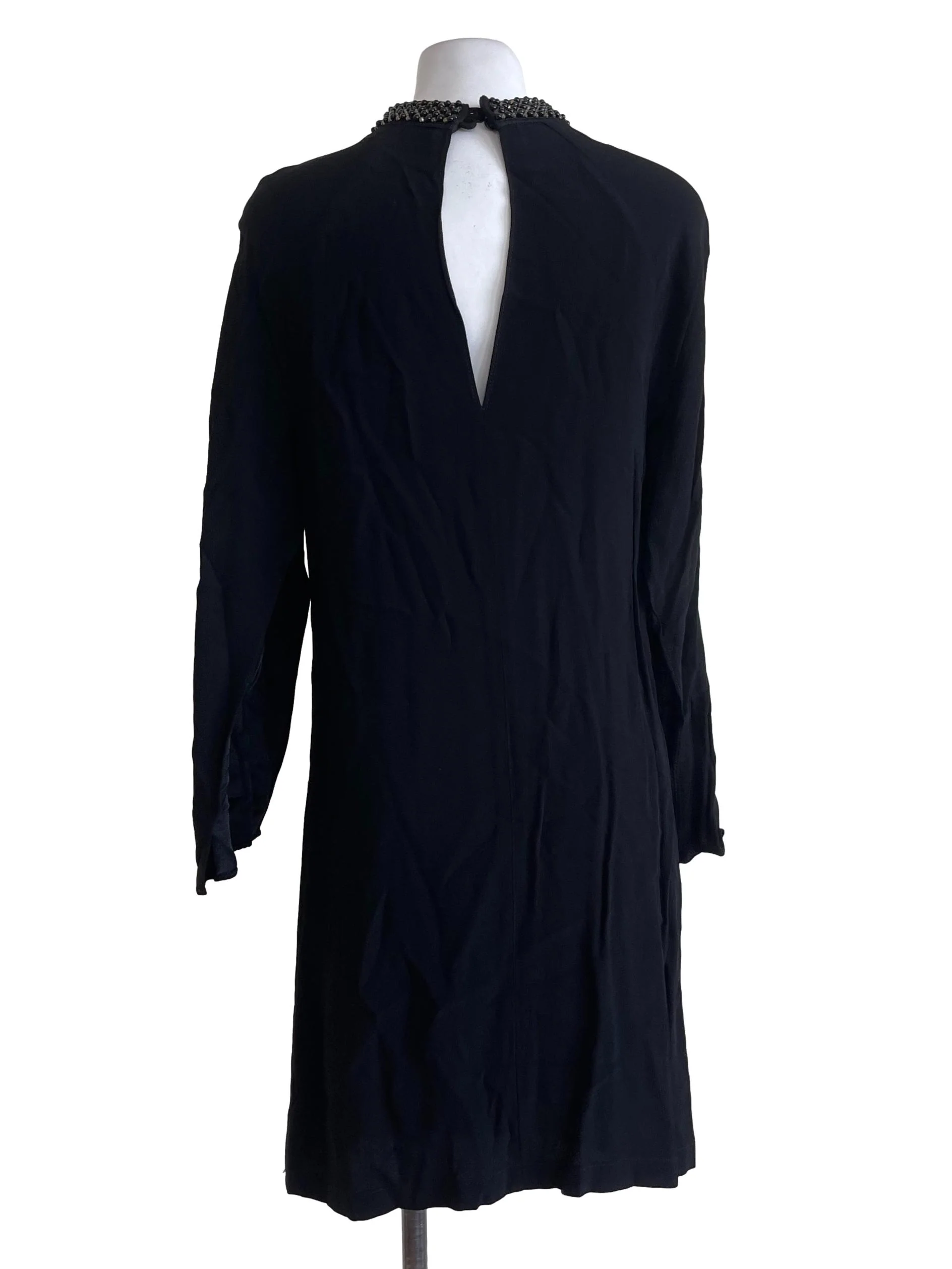 Black Beaded Neckline Dress - Image 2