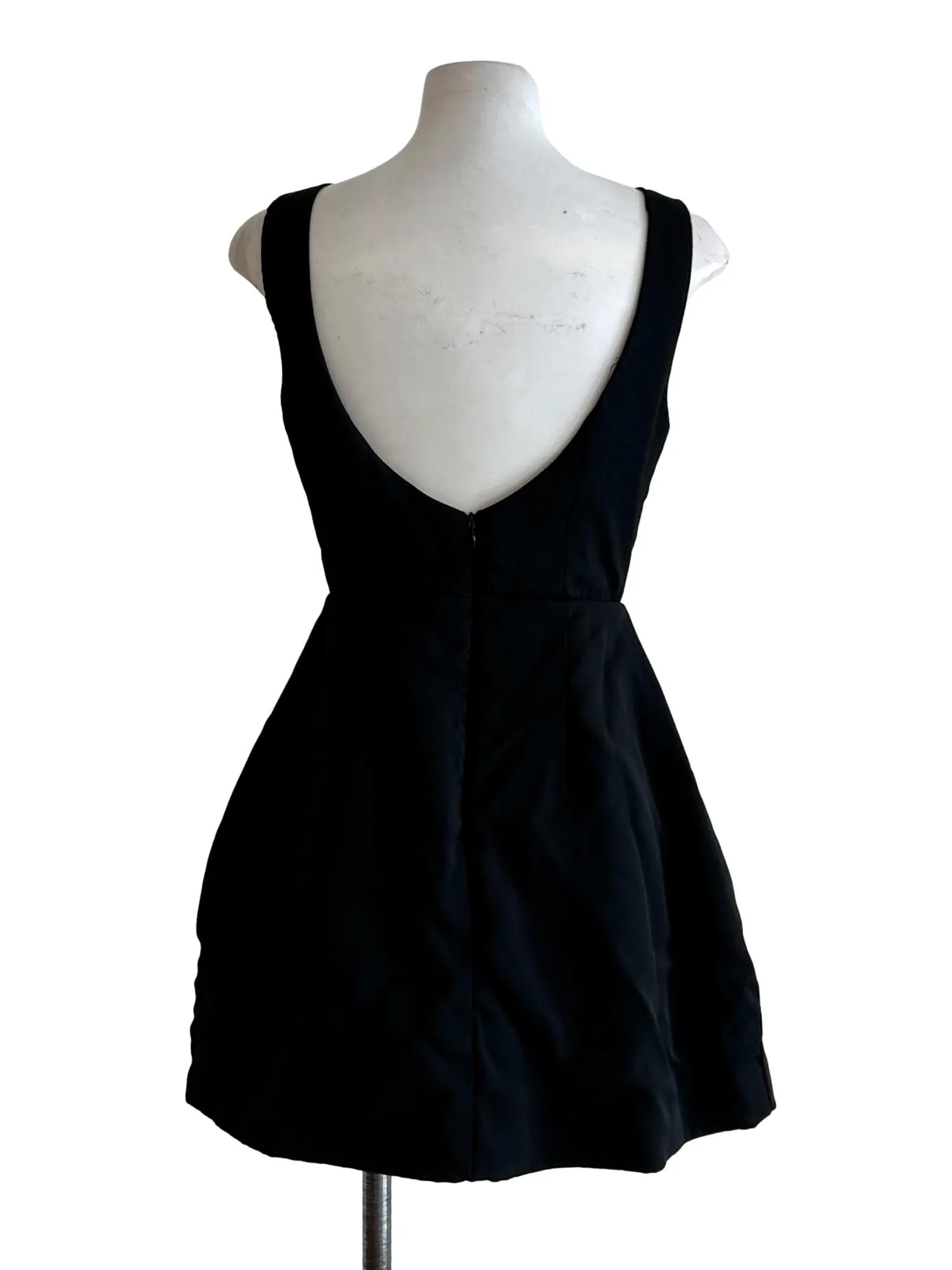 Black Boat Neckline Mini Dress - Image 2
