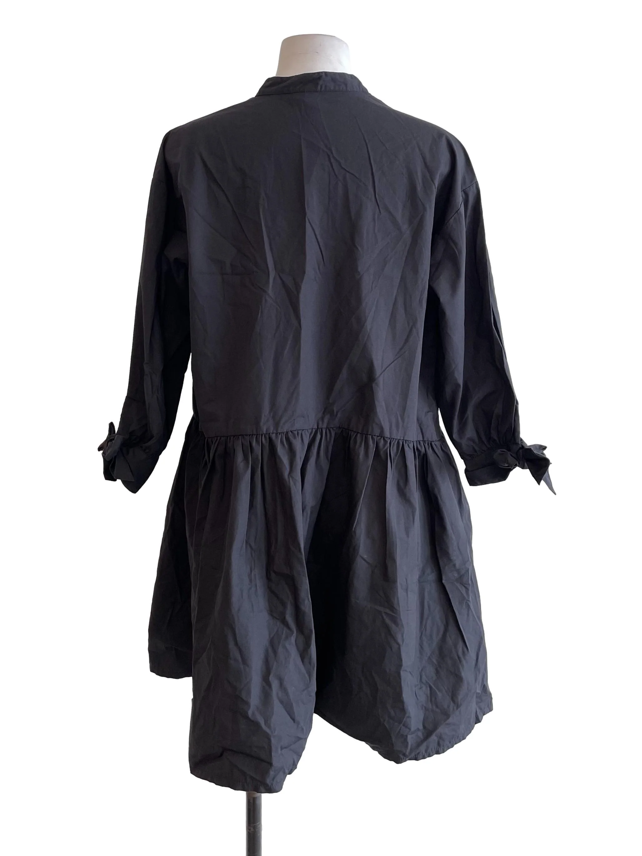 Black Button Down Tent Dress - Image 2