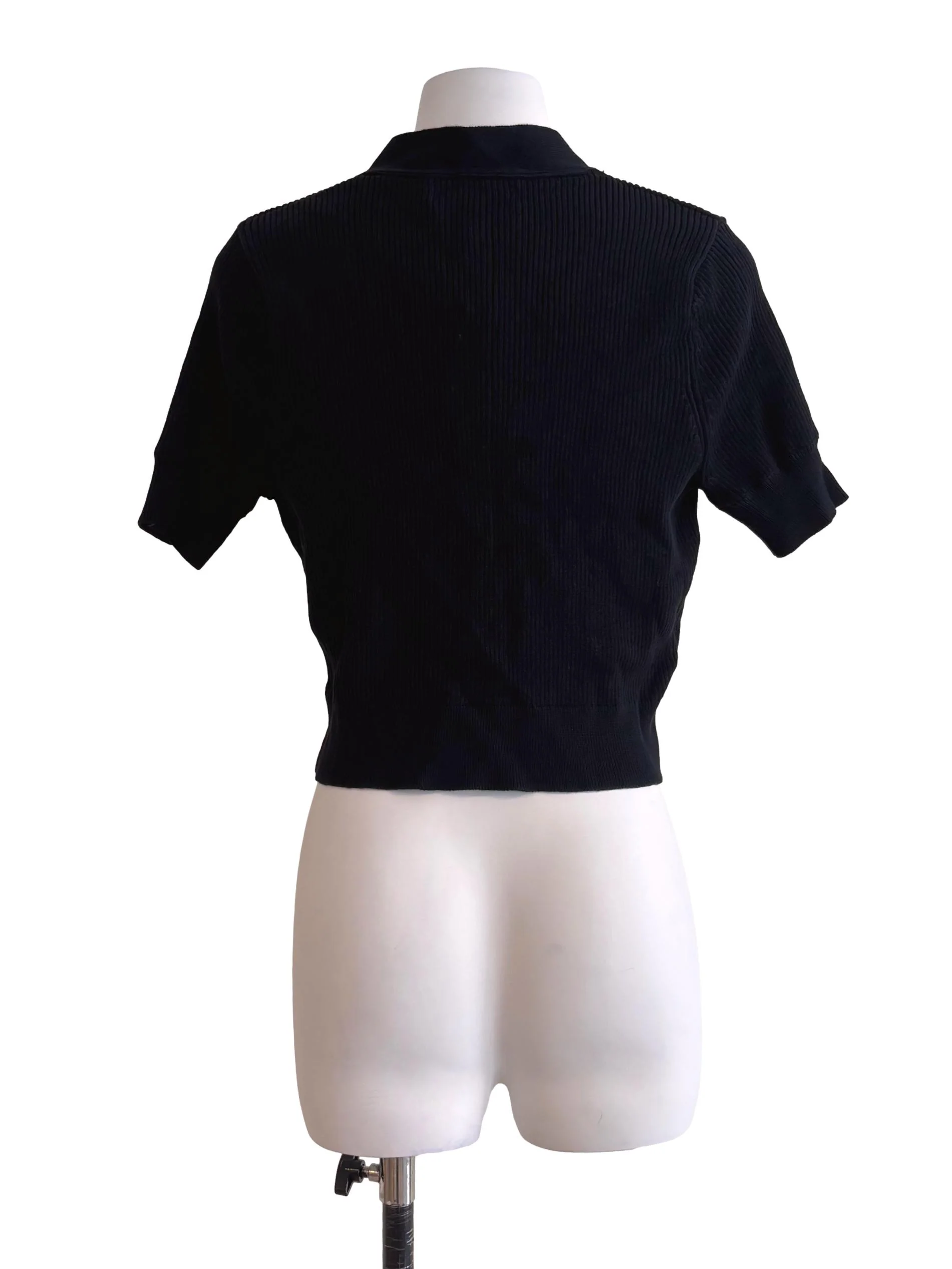 Black Button Knit Top TTR - Image 2