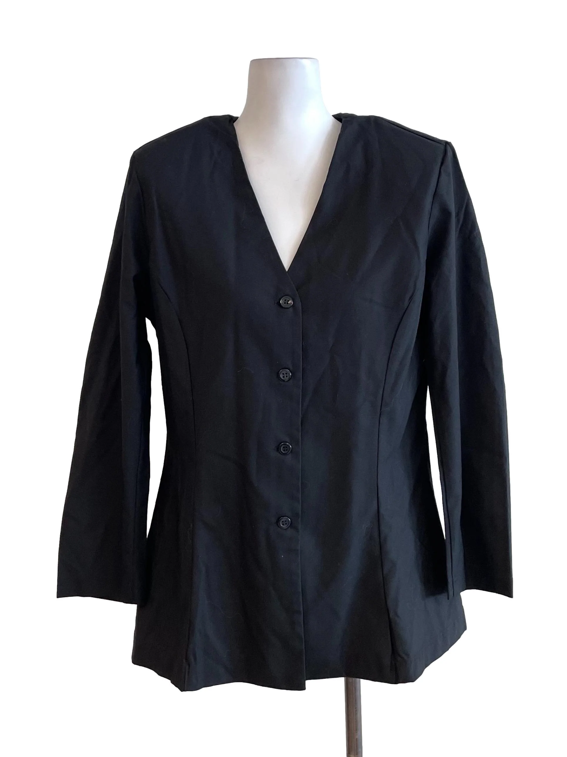 Black Button Up Fit Jacket