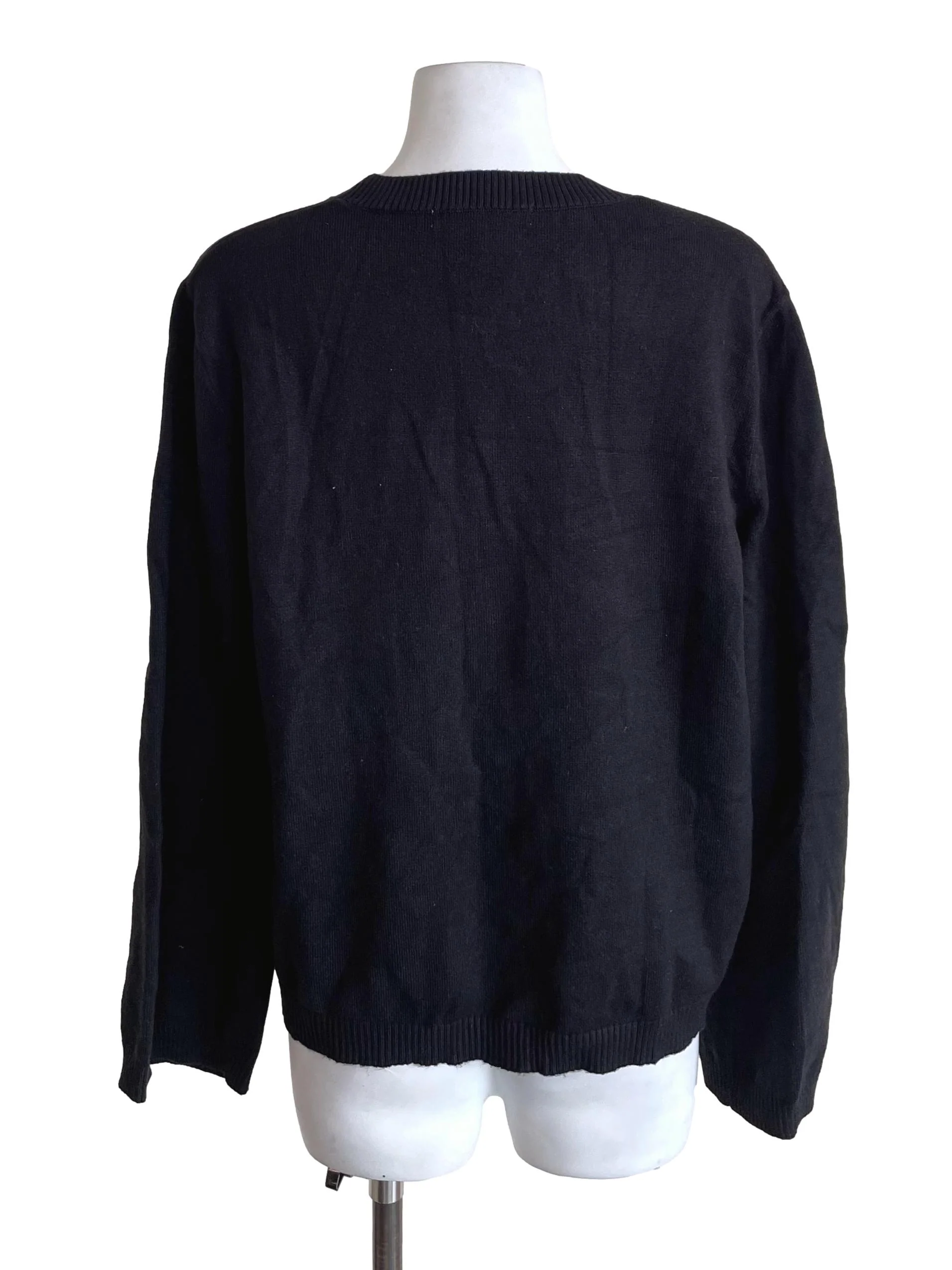 Black Cape Sleeves Knit Sweater - Image 2