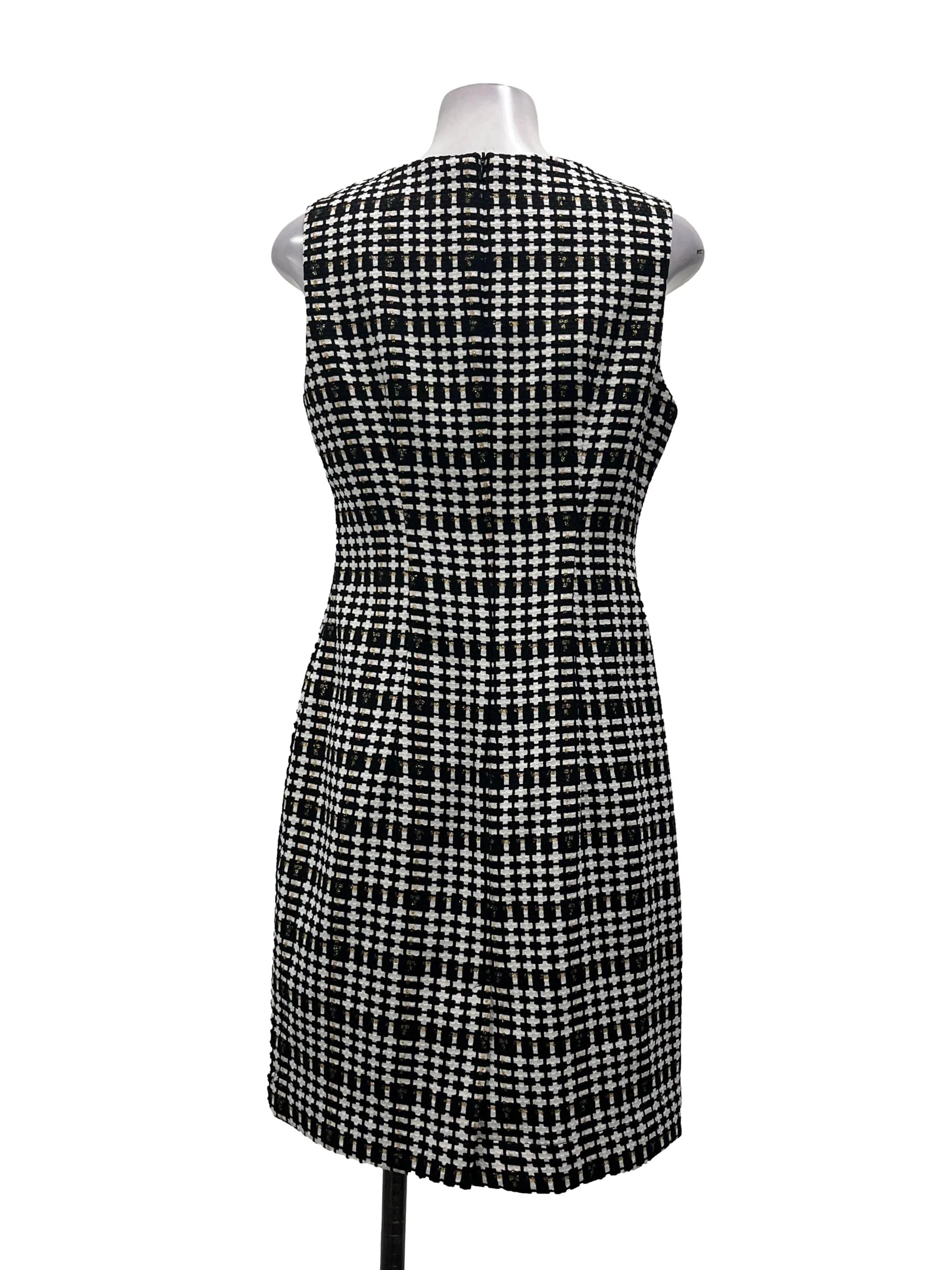 Black Checkered Shift Dress - Image 2