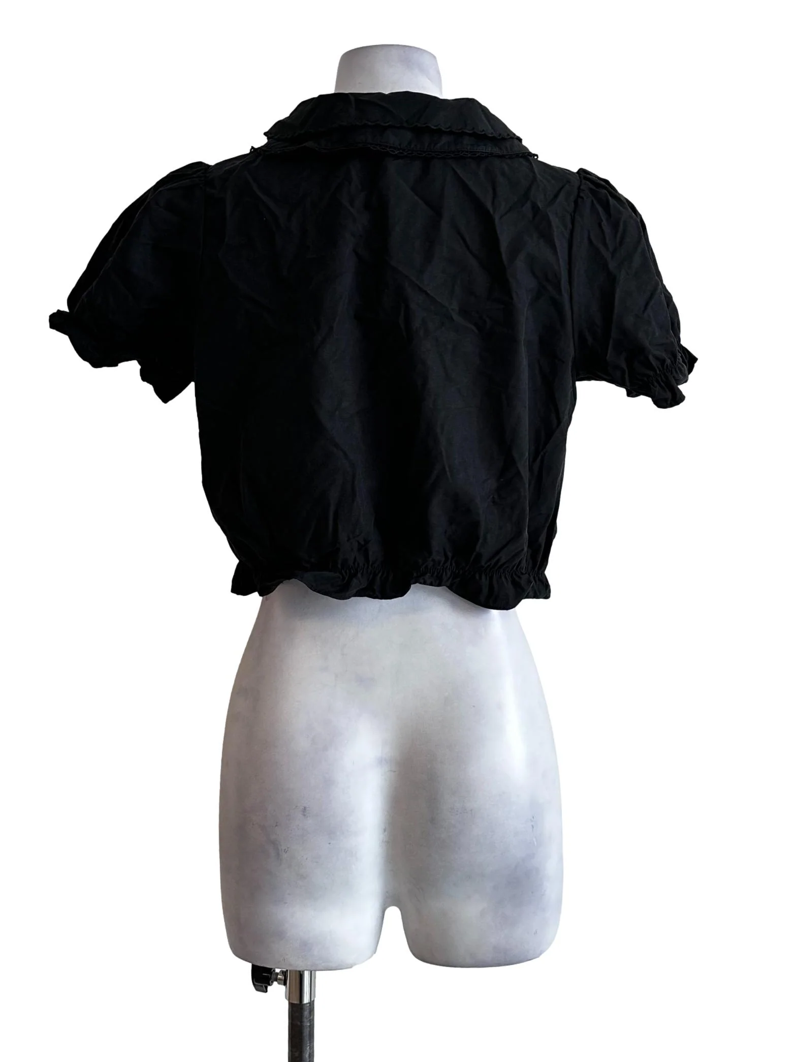 Black Collar Button Tops - Image 2