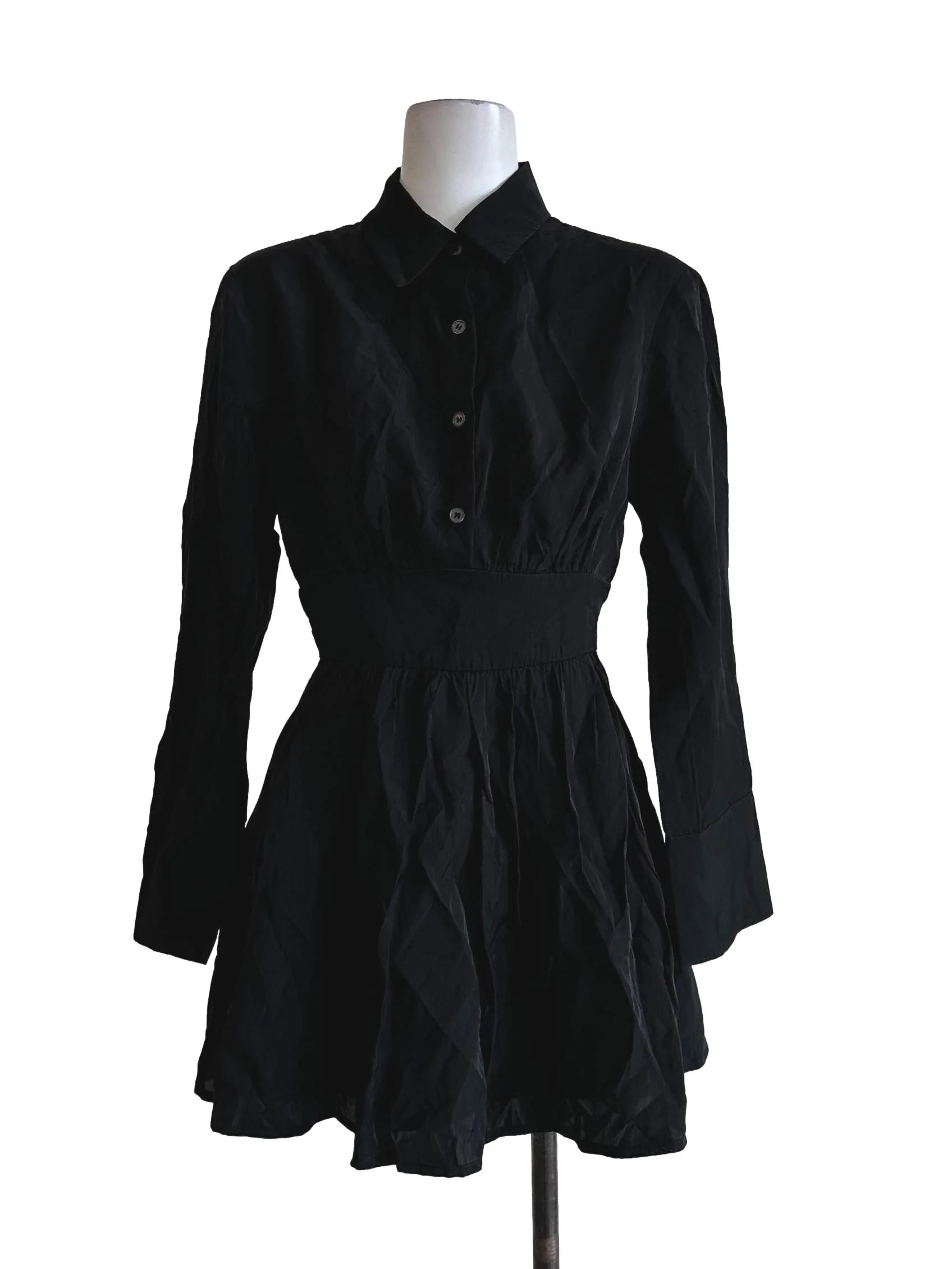 Black Collar Mini Dress