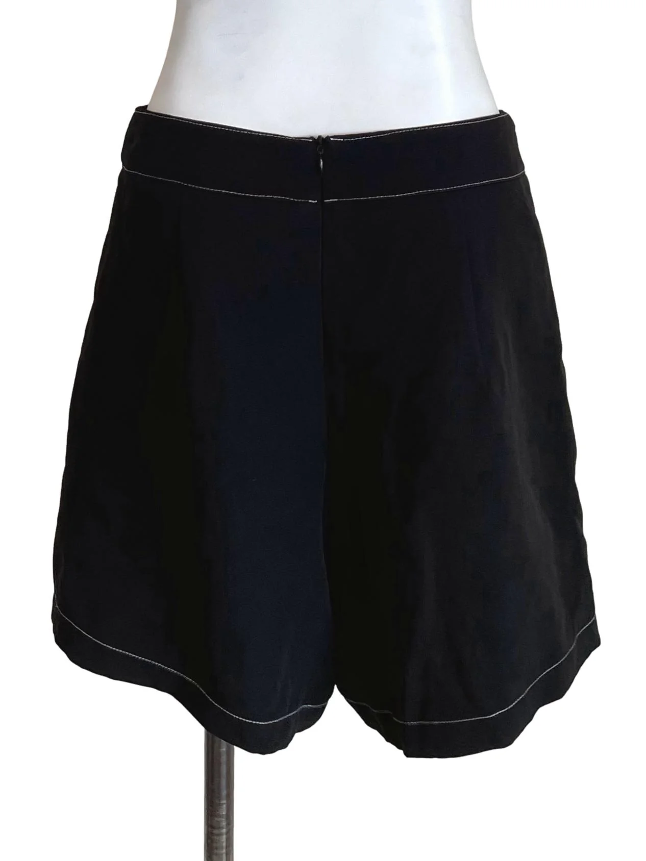 Black Contrast Stitch Shorts - Image 2