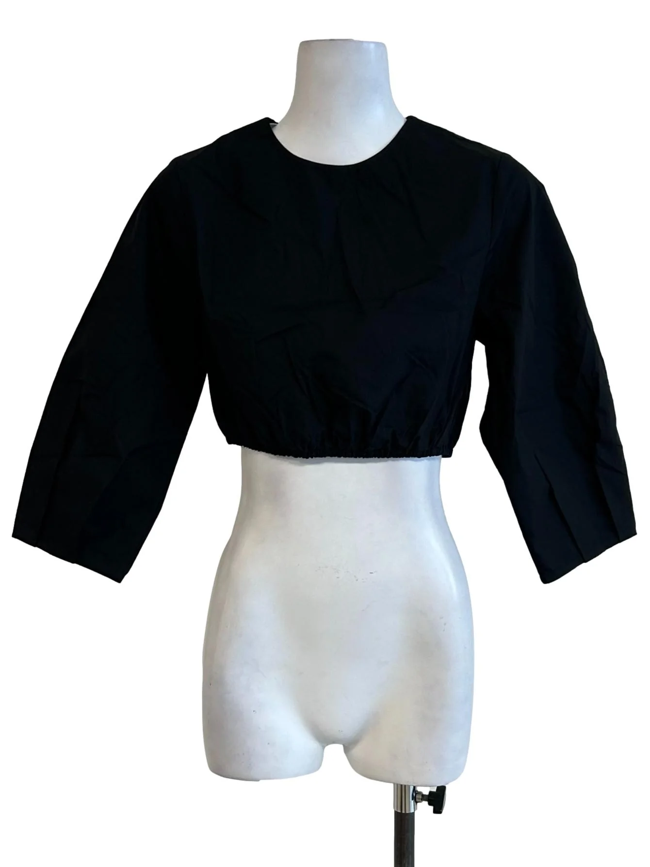 Black Cotton Crop Top OSN