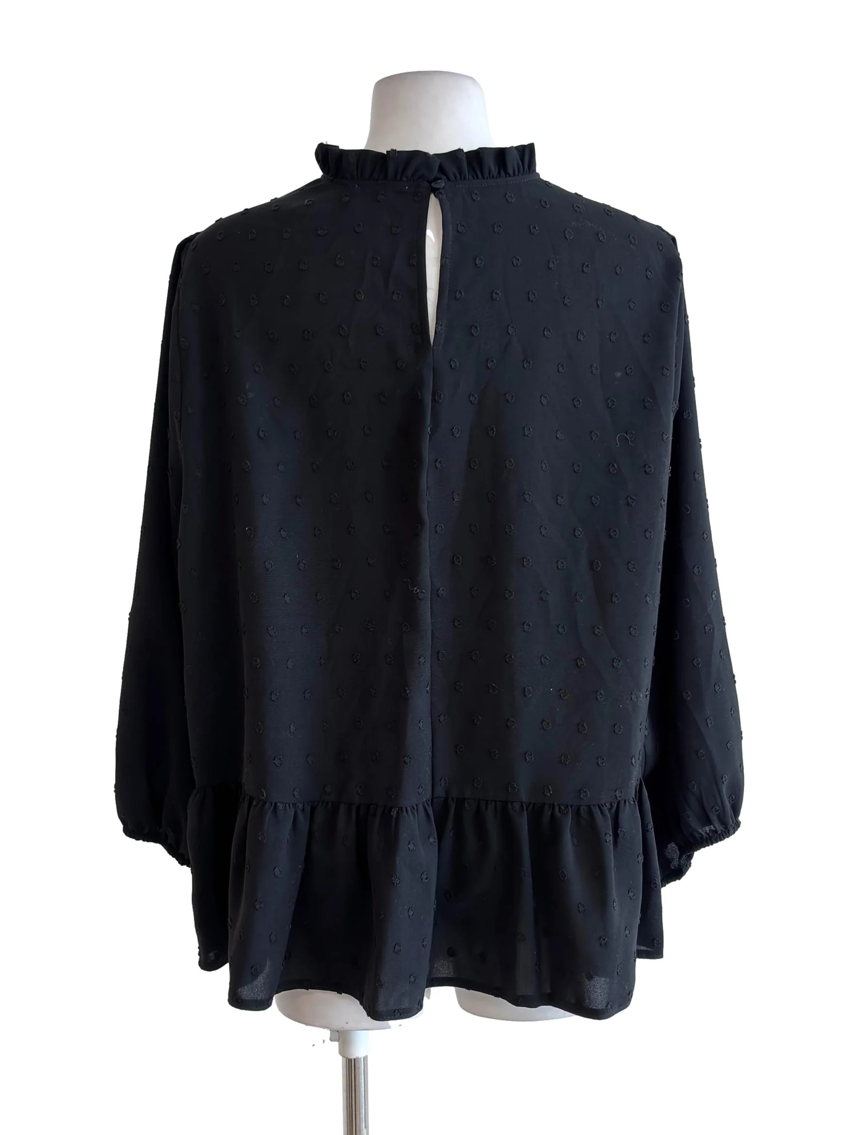 Black Dots Embroidered Blouse - Image 2