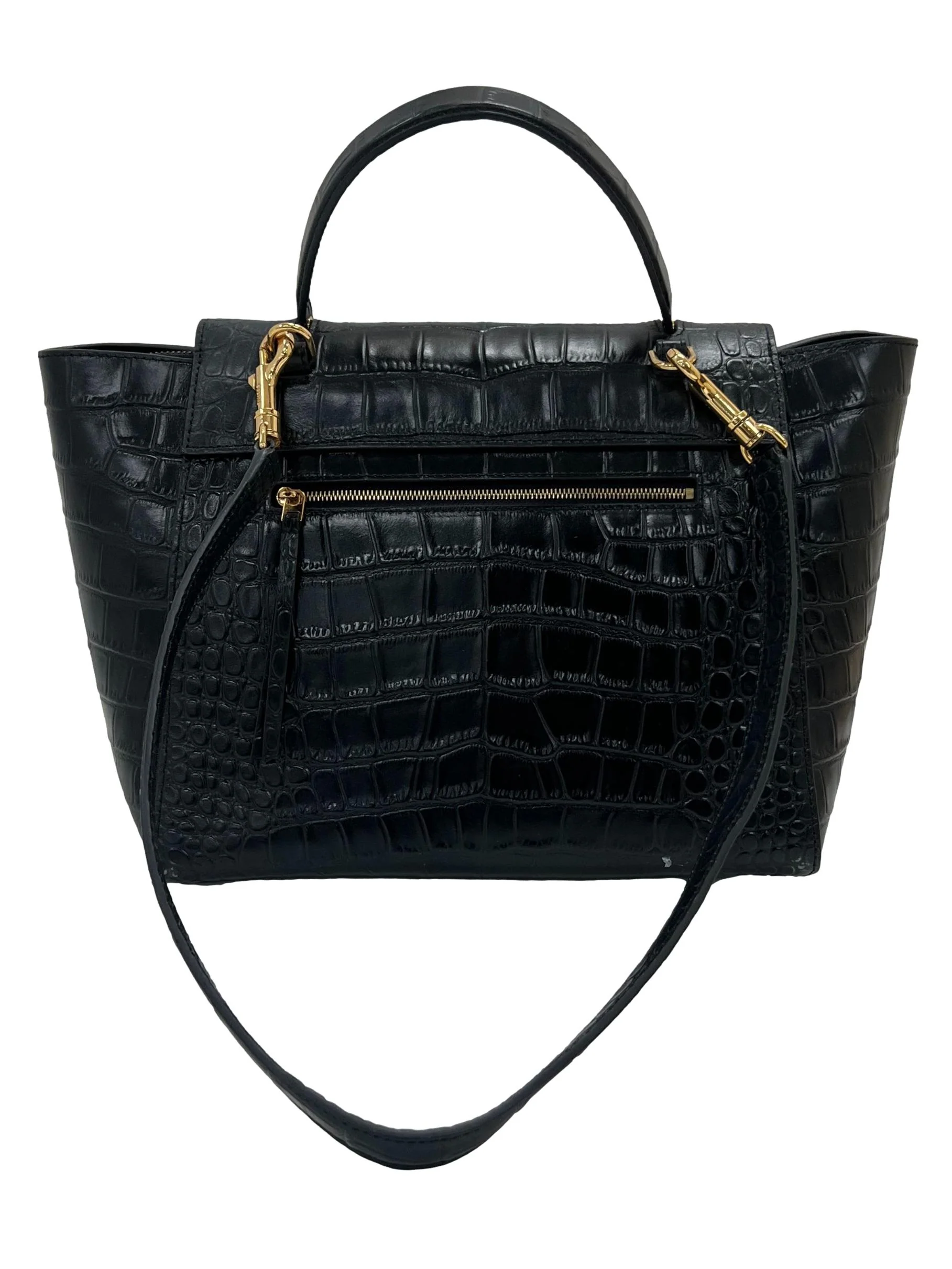 Black Drummed Calfskin Bag - Image 2