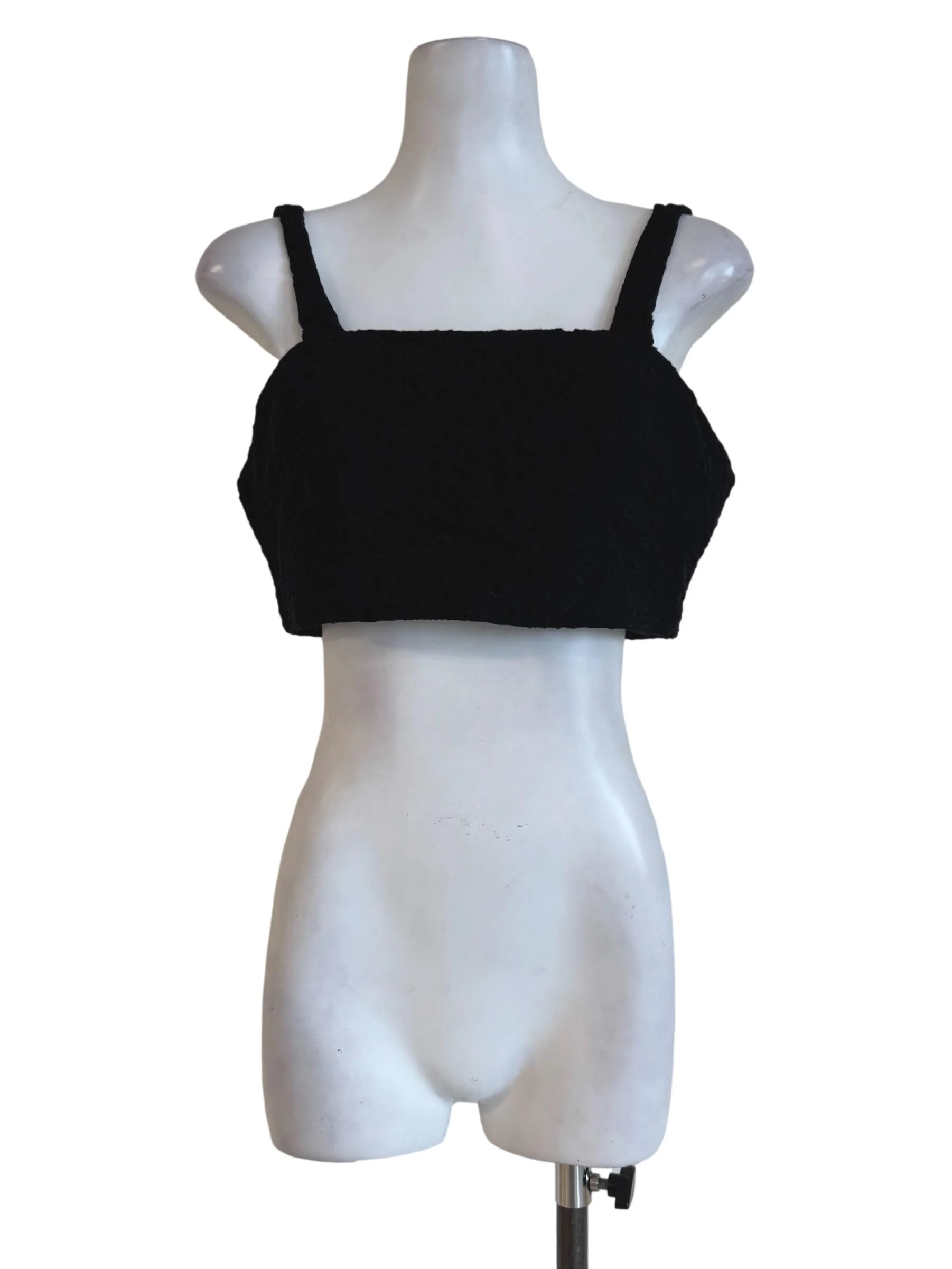 Black Eyelet Cropped Top