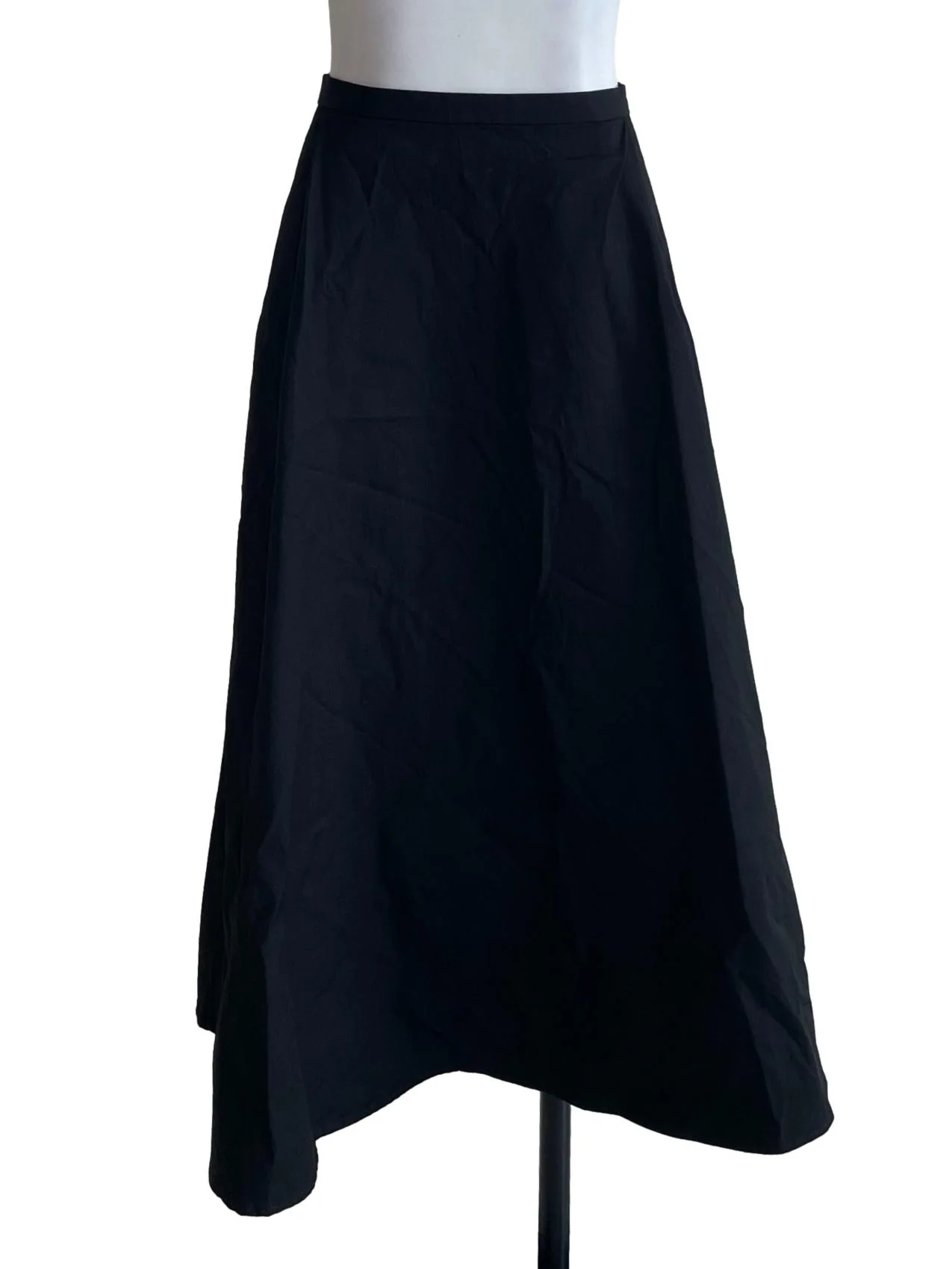 Black Flared Plain Skirt