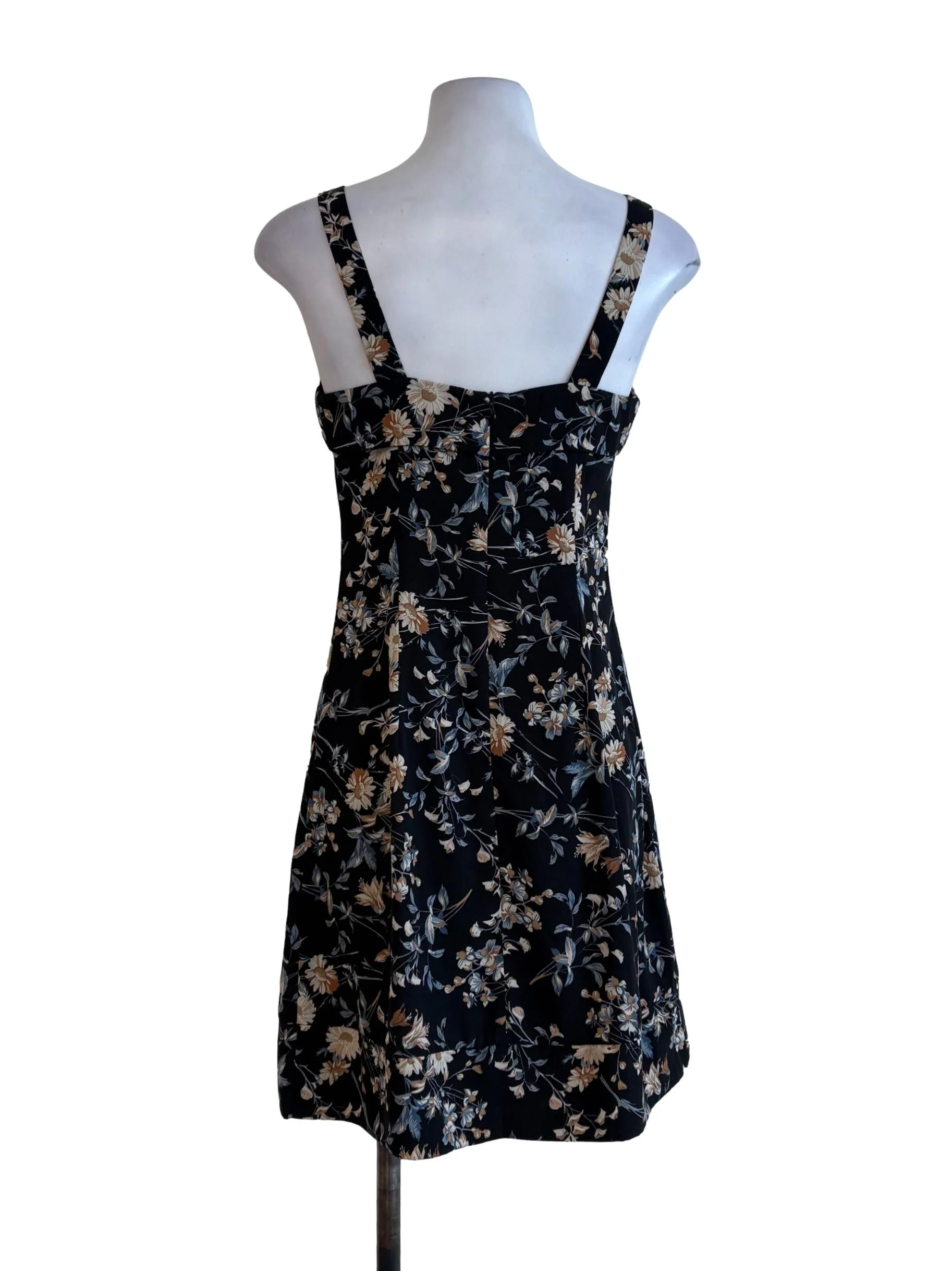 Black Floral A-Line Dress - Image 2