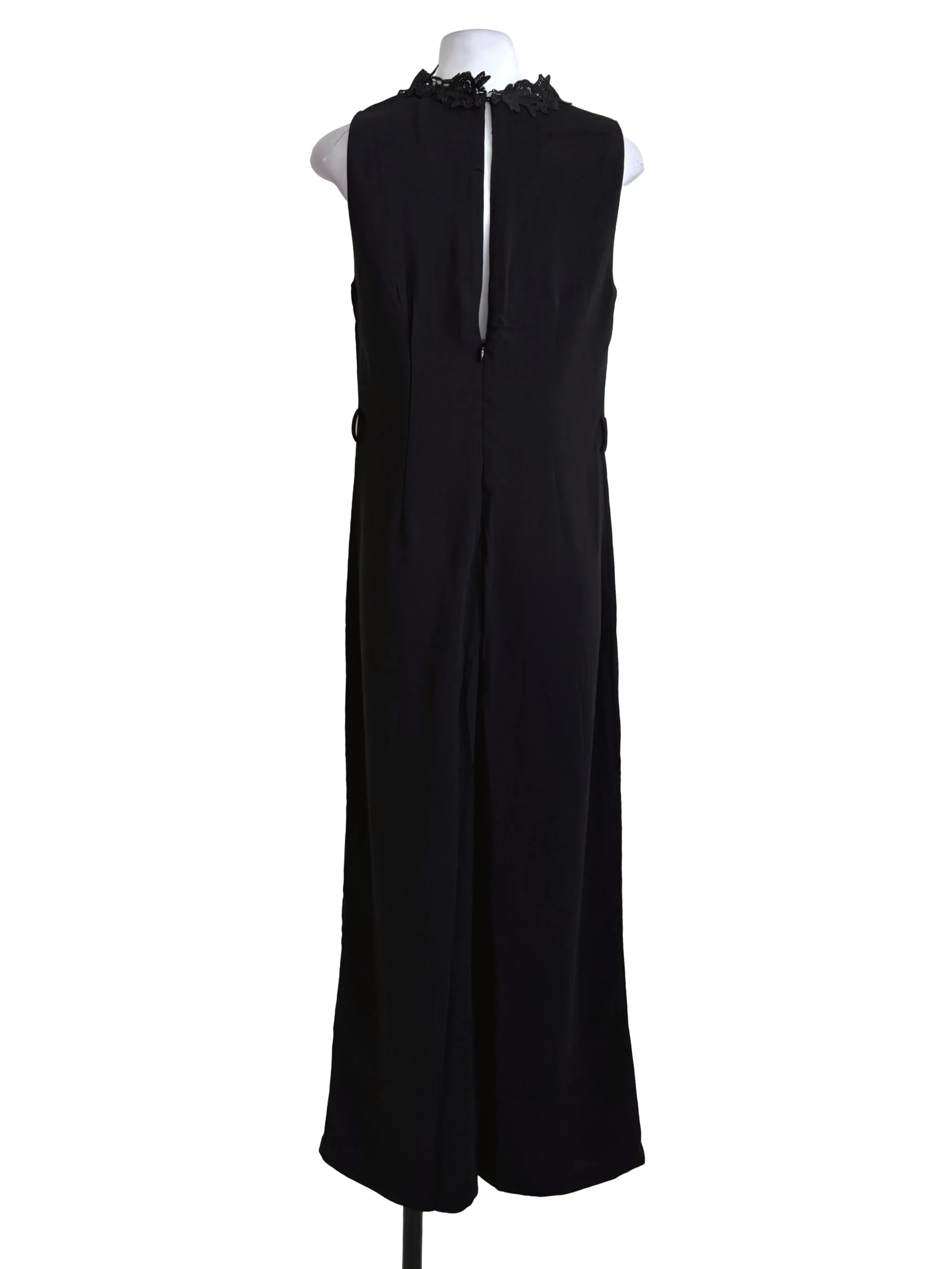 Black Floral Choker Jumpsuit - Image 2