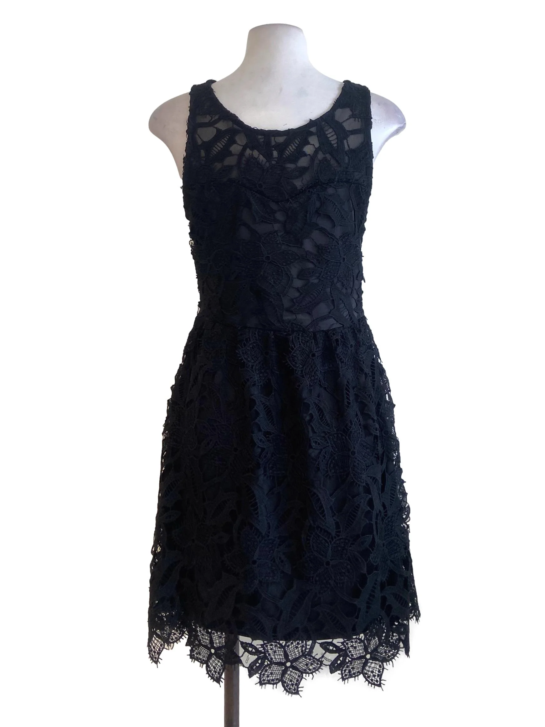 Black Floral Neck Blouson Dress - Image 2