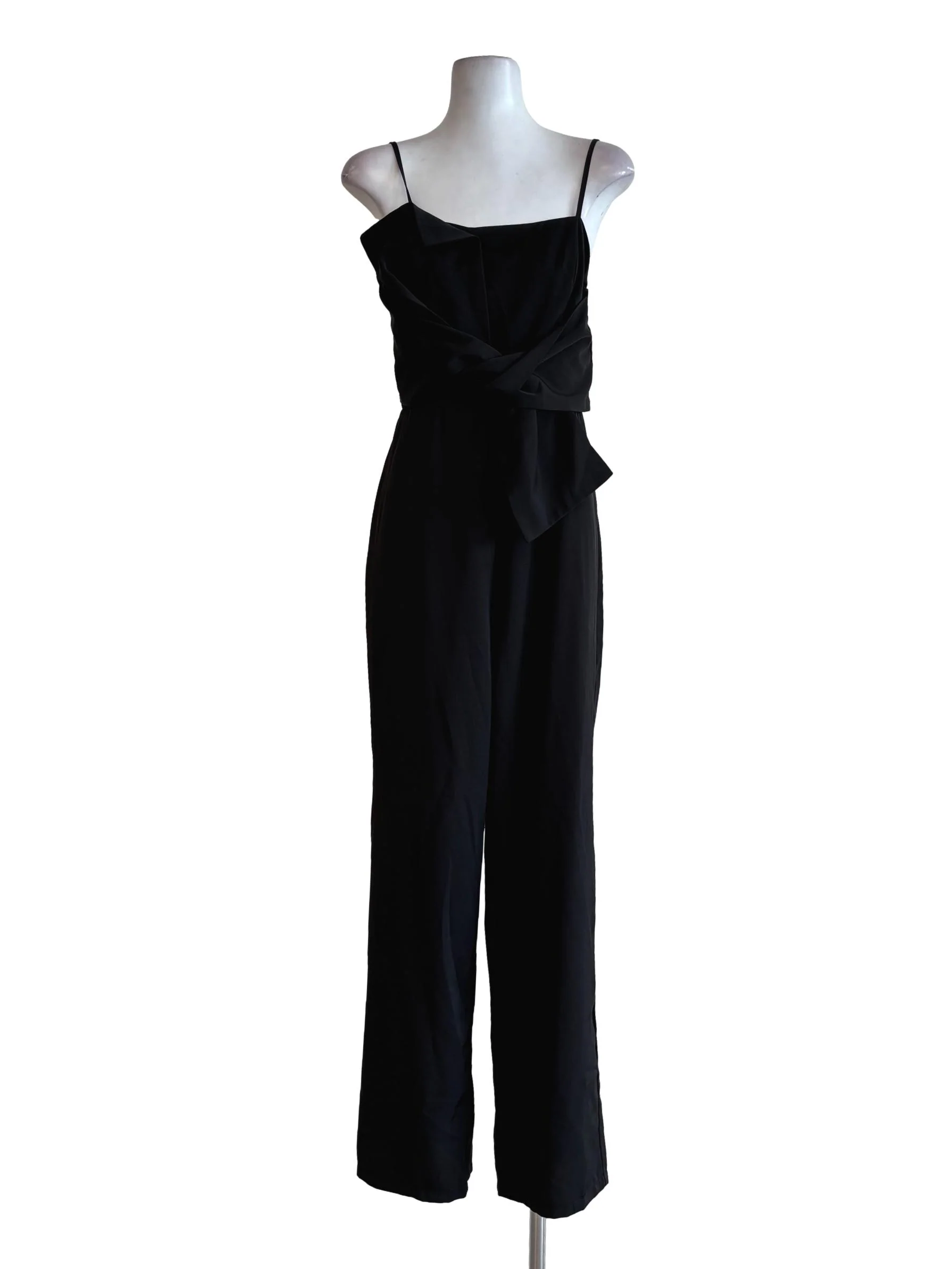 Black Flowy Spaghetti Strap Jumpsuit
