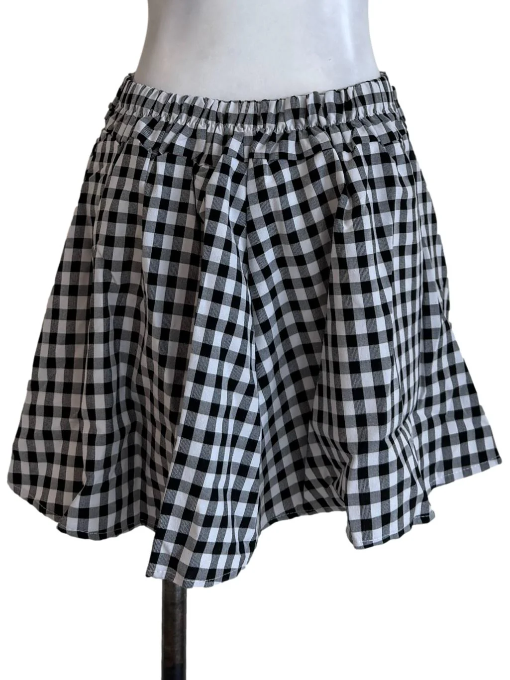 Black Gingham Mini Skirt - Image 2