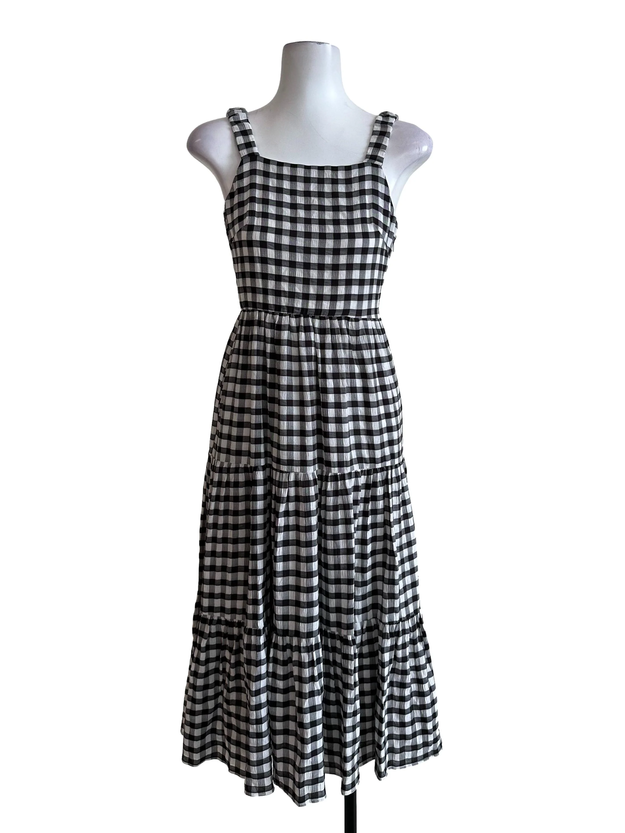 Black Gingham Pattern Dress