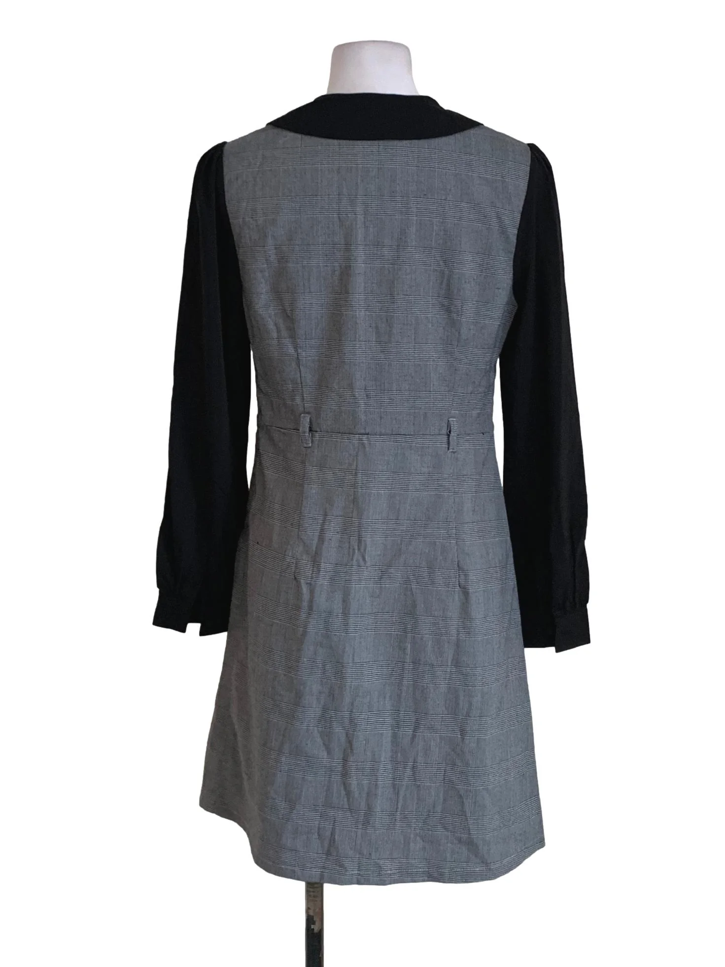 Black Glen Check Empire Dress - Image 2