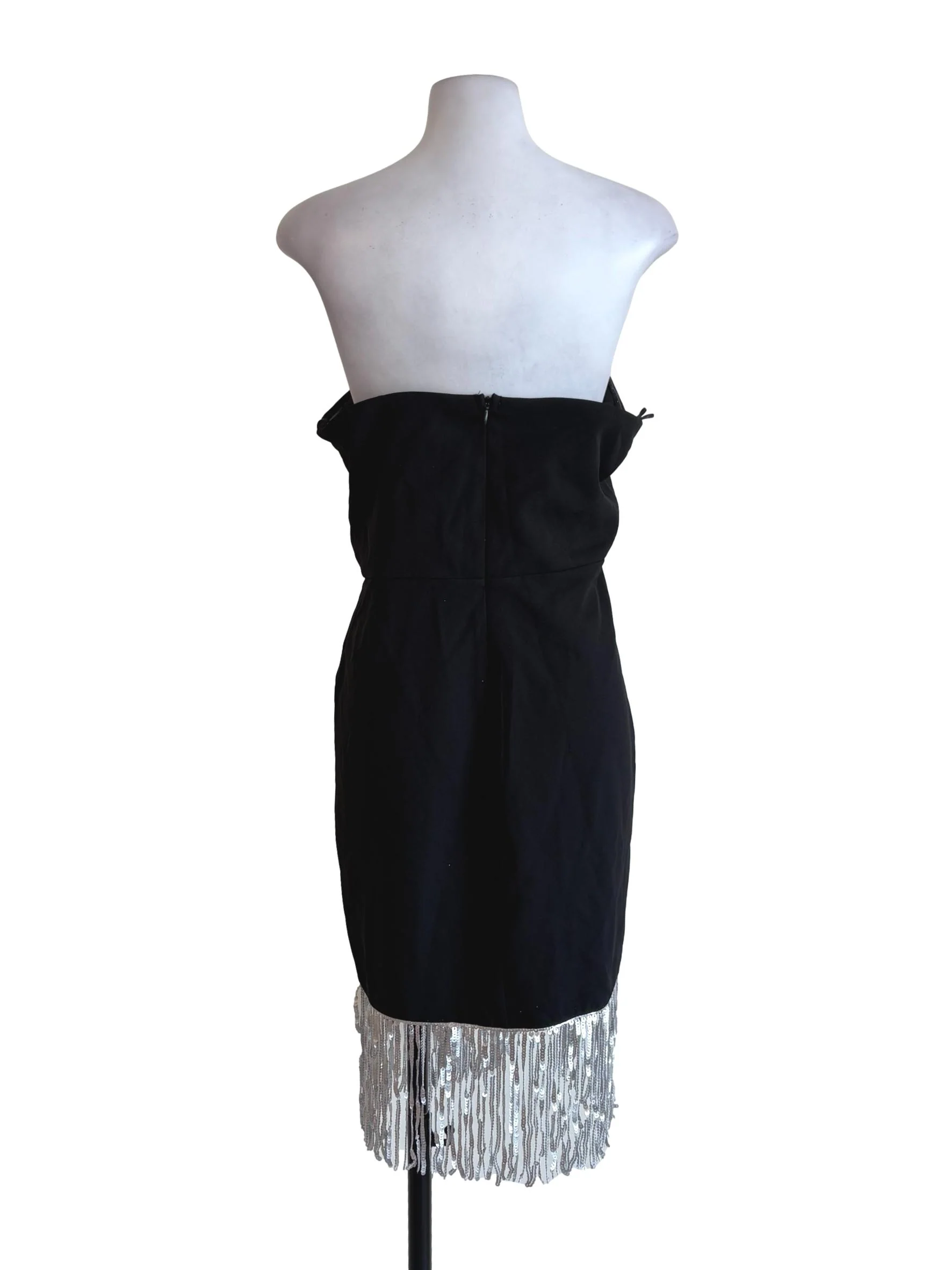 Black Glitter Sequin Sheath Dress - Image 2