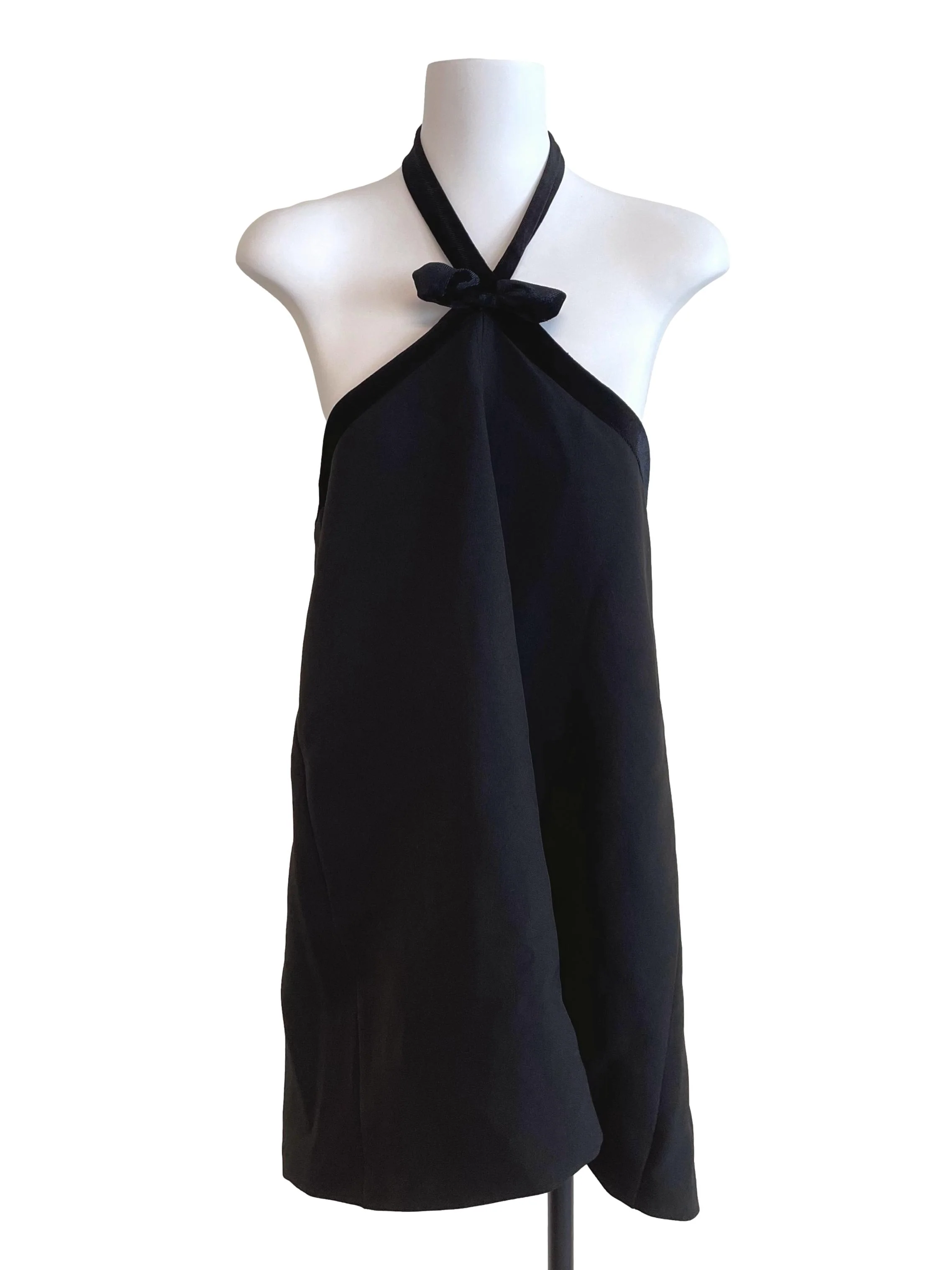 Black Halter Neck A-Line Top