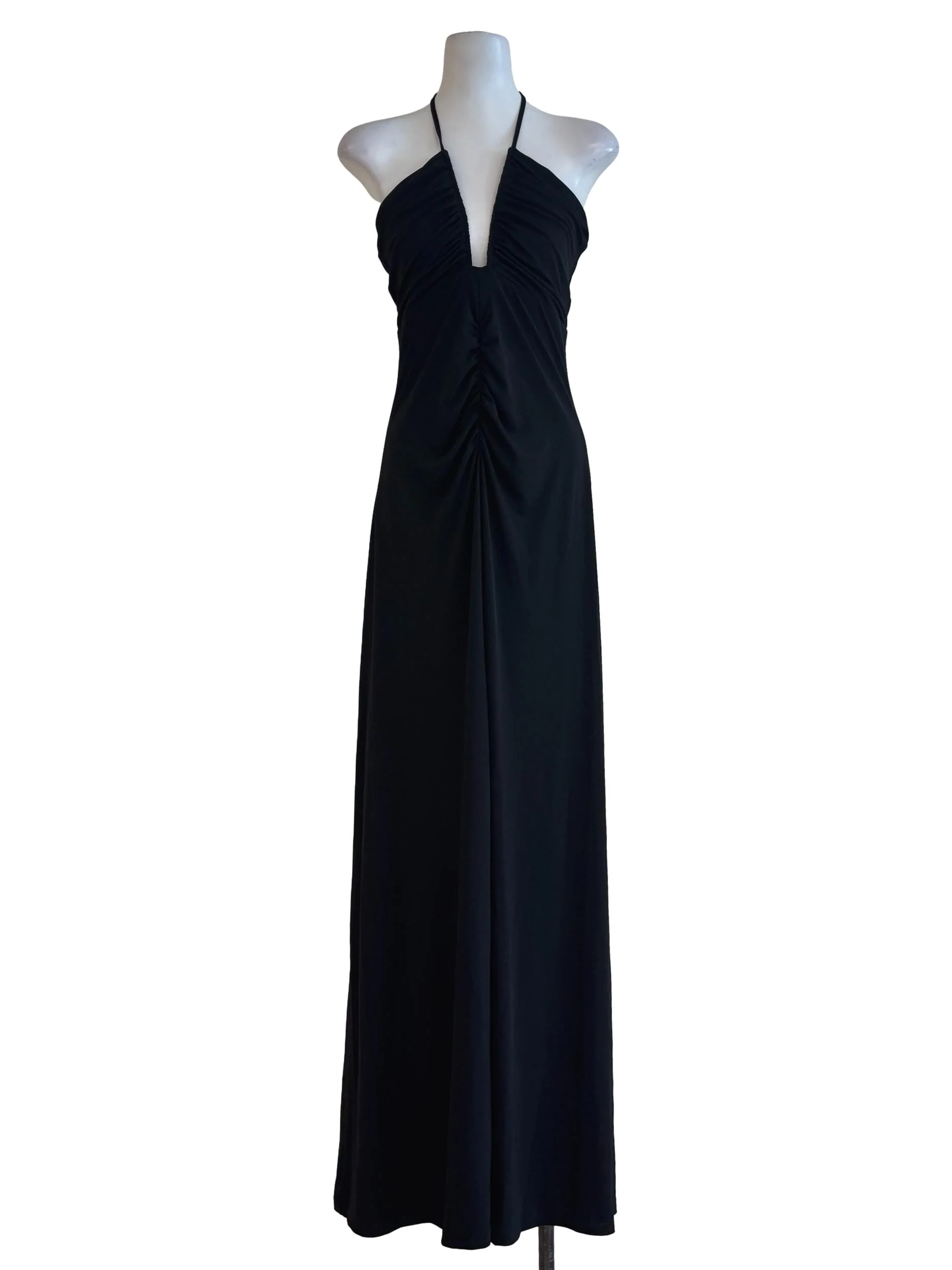 Black Halter Slip Dress