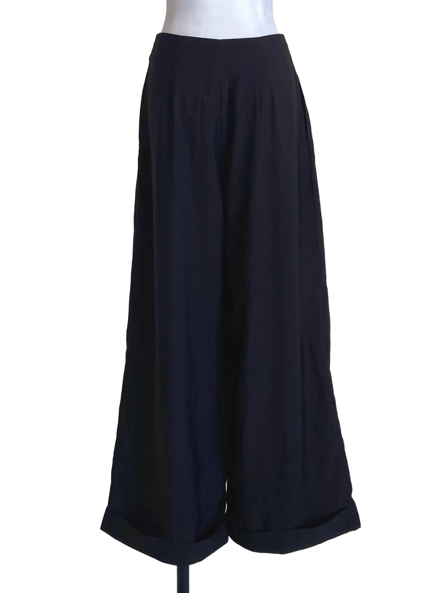Black High Waist Twill Formal Pants - Image 2