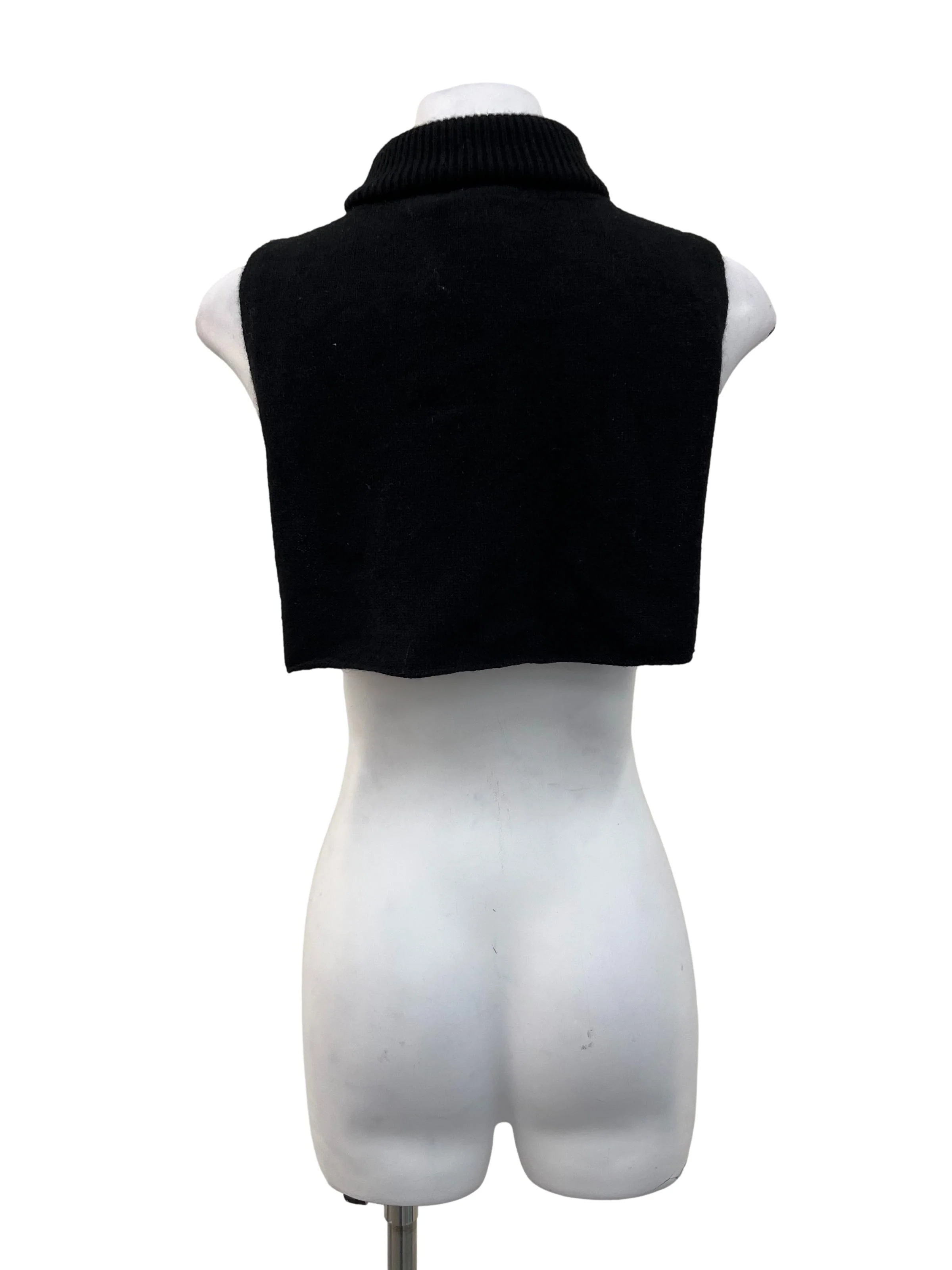 Black Knitted Faux Turtle Neck - Image 2