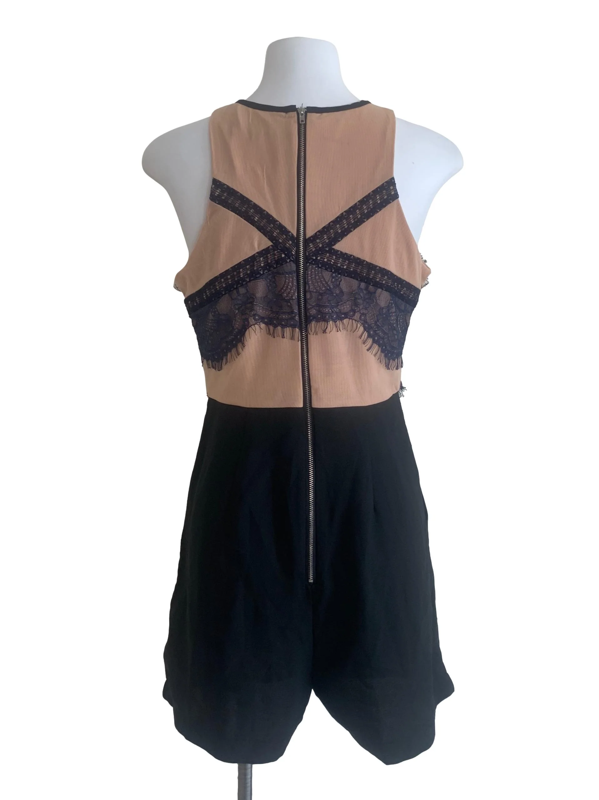 Black Laced Pattern Romper - Image 2