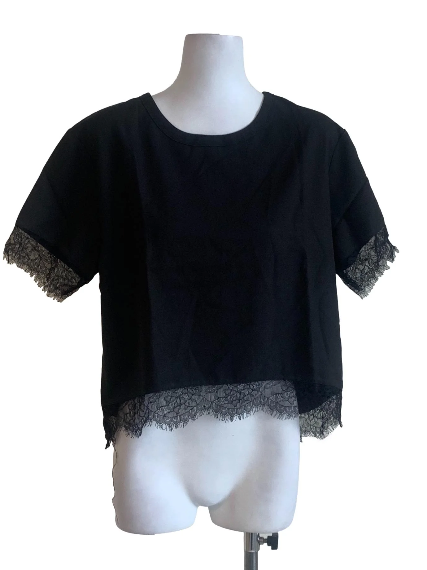 Black Laced Pattern Top