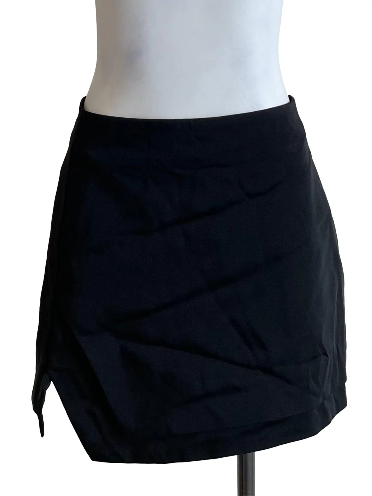 Black Layer Slit Mini Skirt