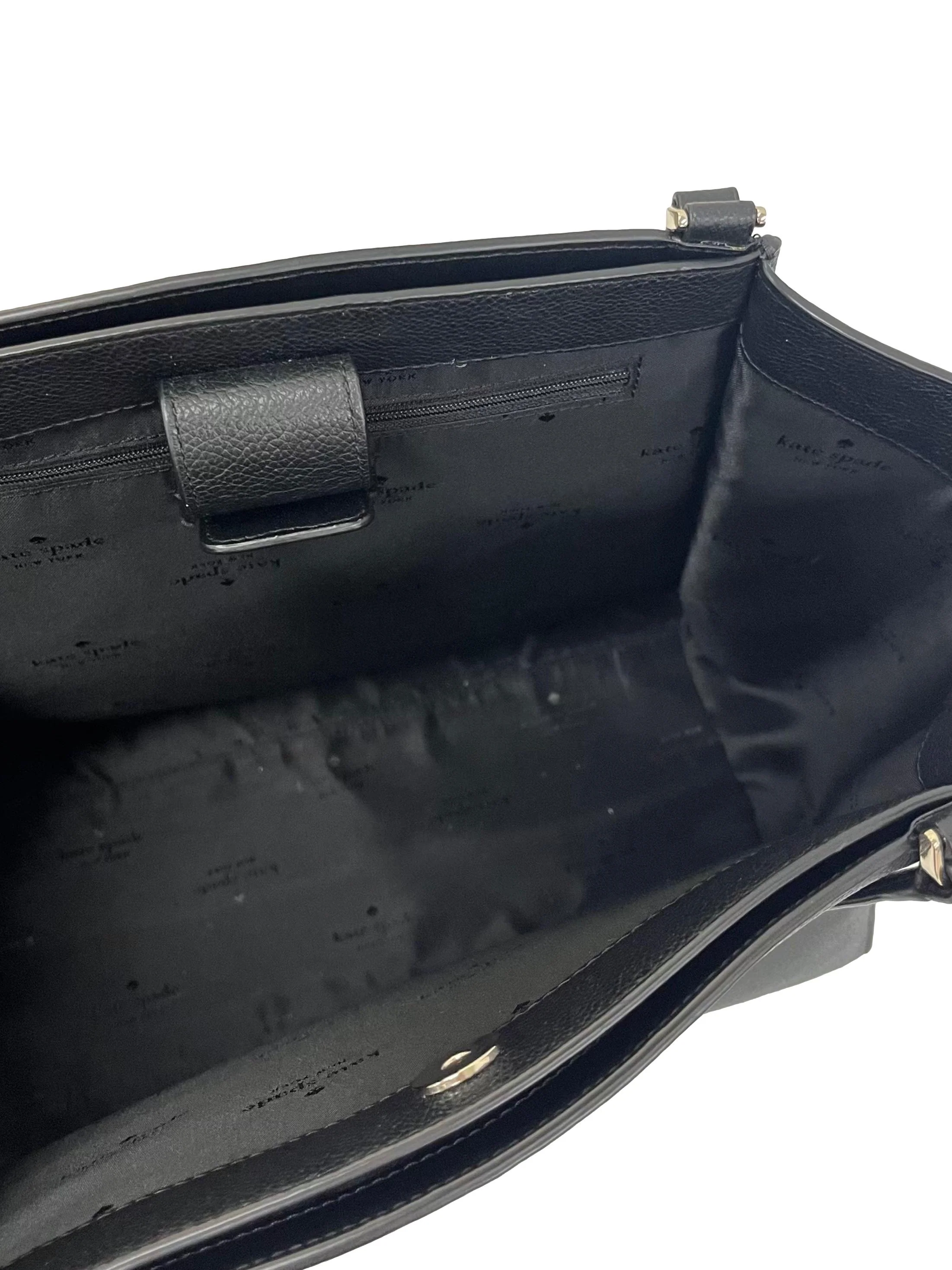 Black Leather Brim Laptop Tote Bag CSN - Image 4