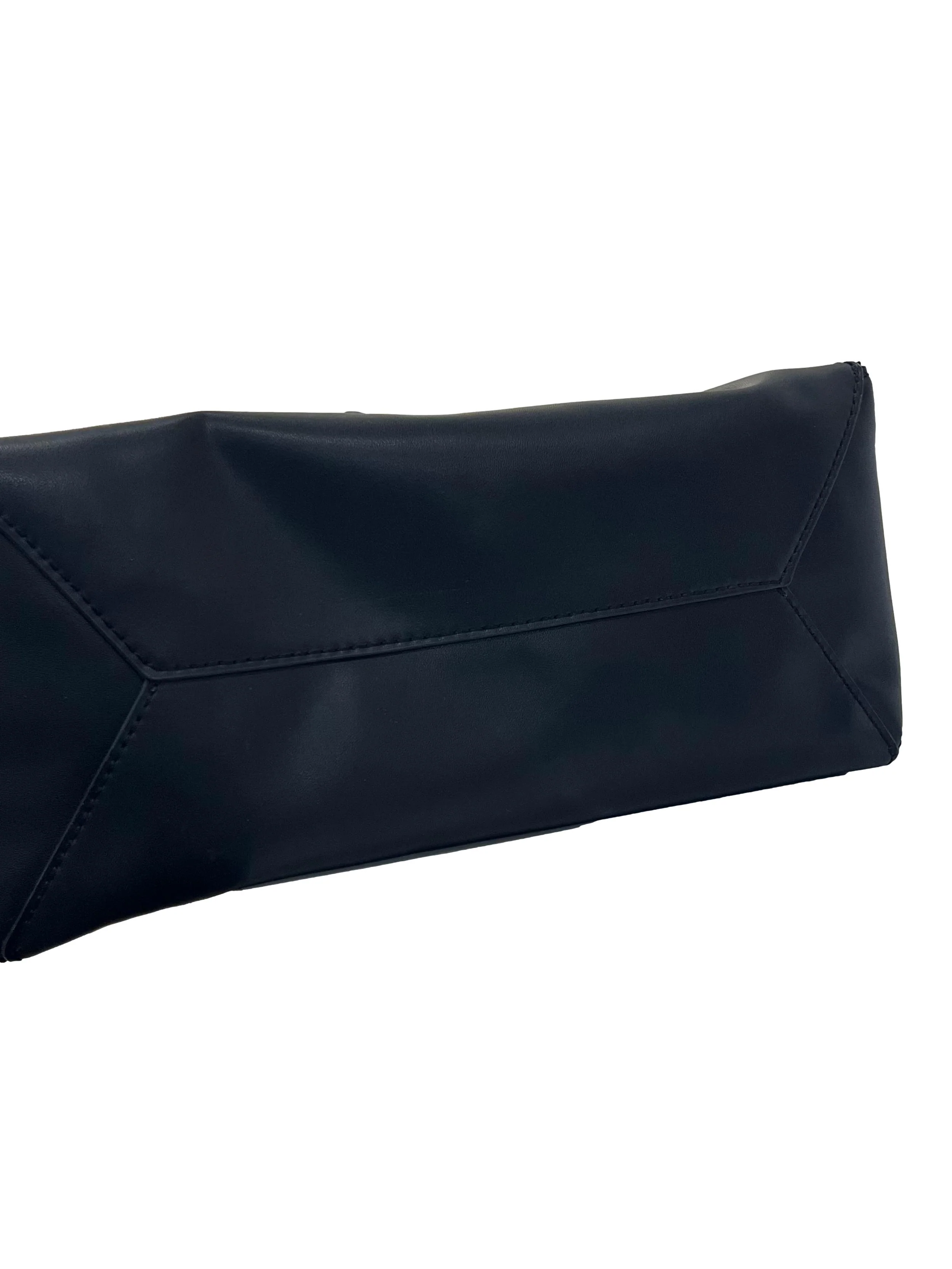 Black Leather Nasrin Geometric Tote Bag CSN - Image 3