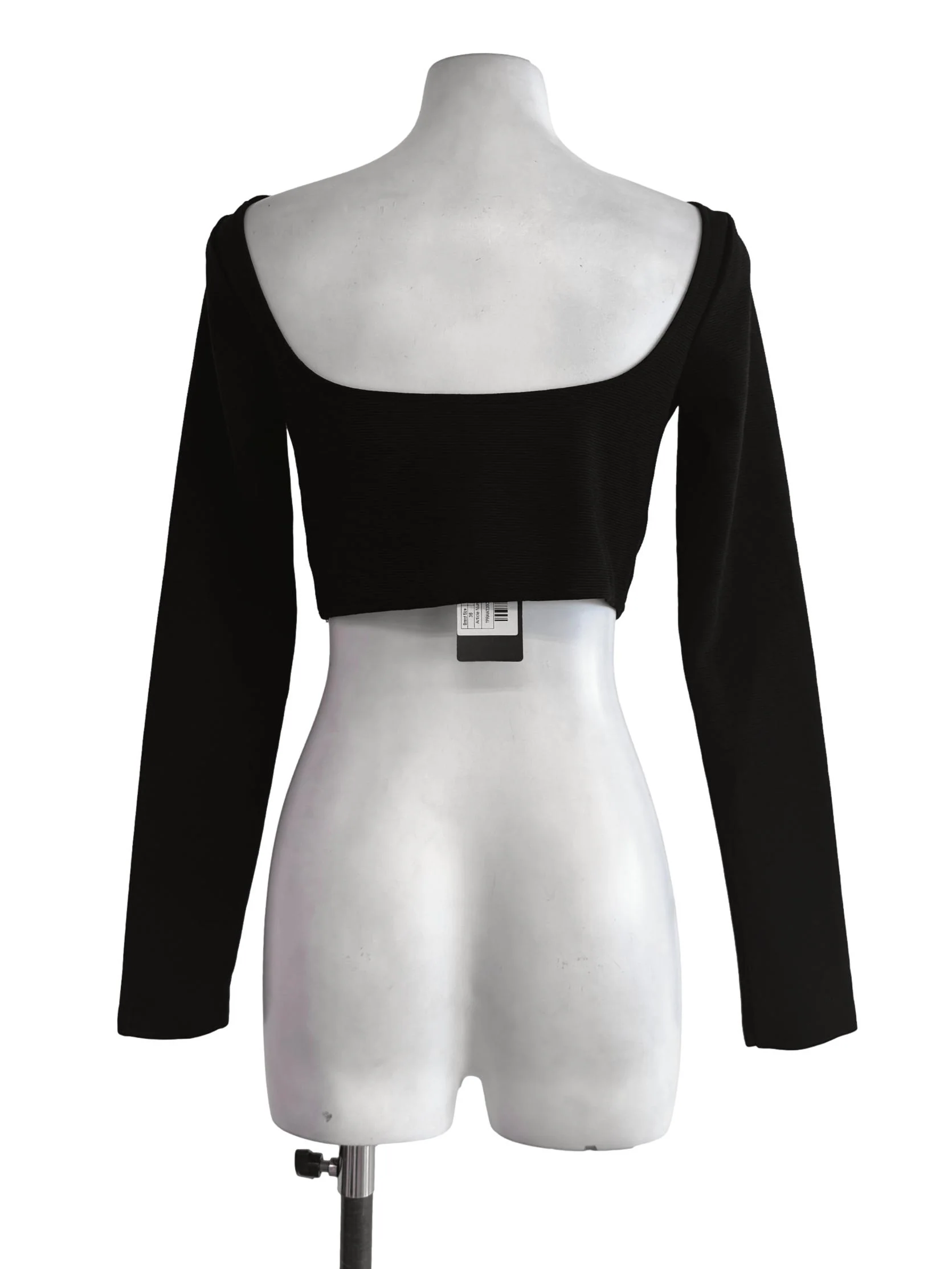 Black Long Sleeves Textured Top - Image 2
