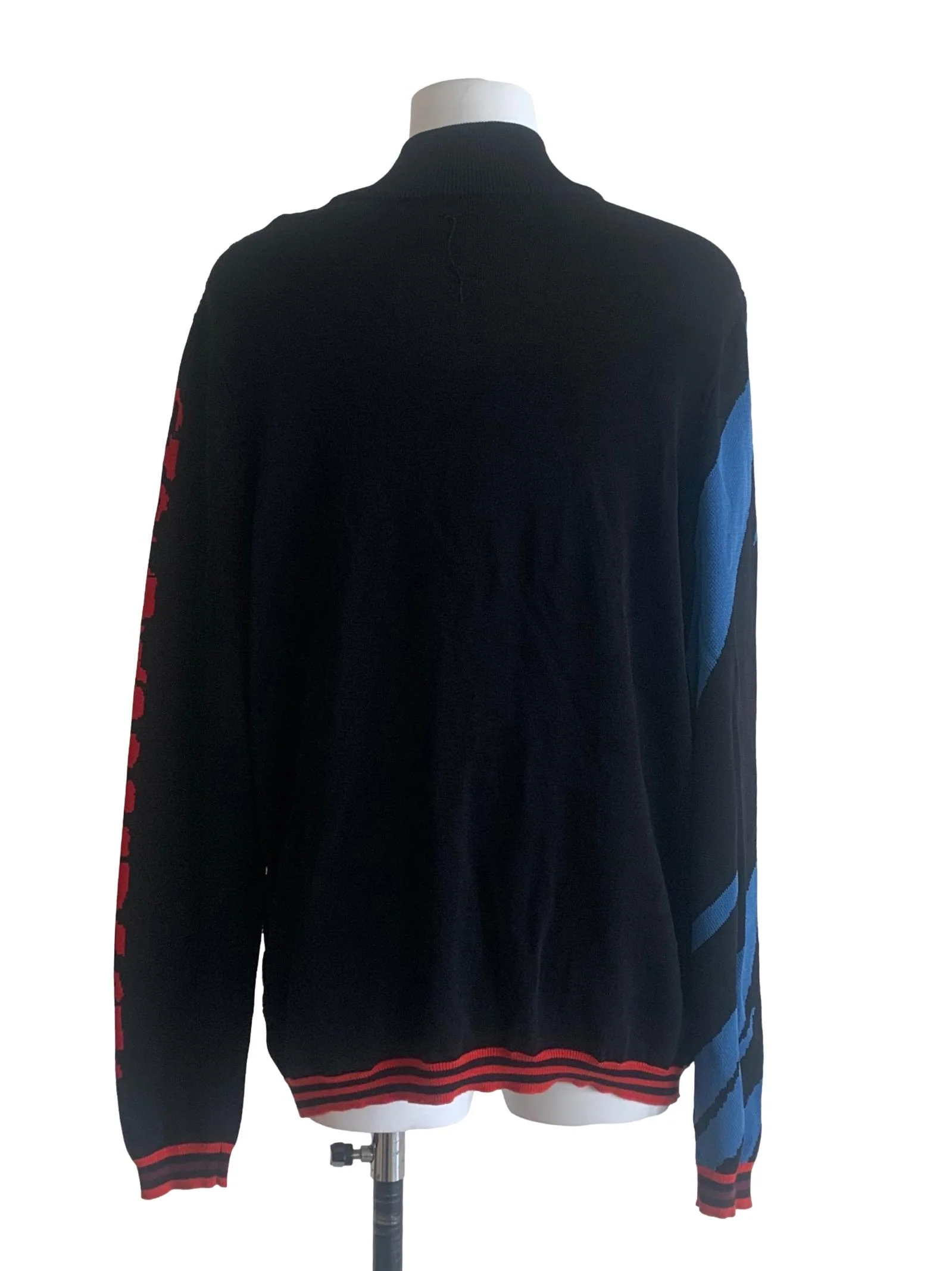 Black Multi Colour Pattern Zip Up Jacket - Image 2