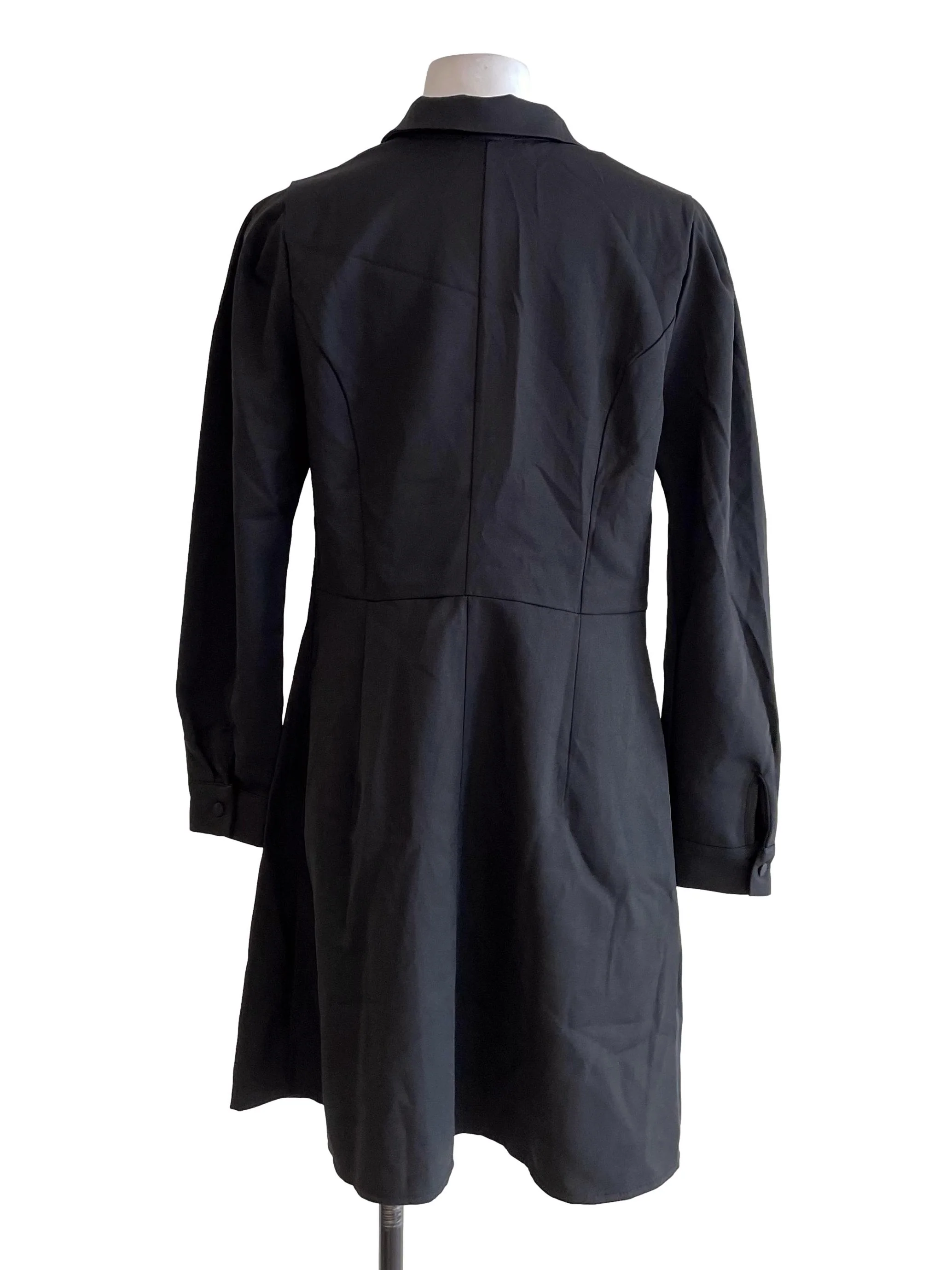 Black Mutton Sleeves Shirt Dress - Image 2