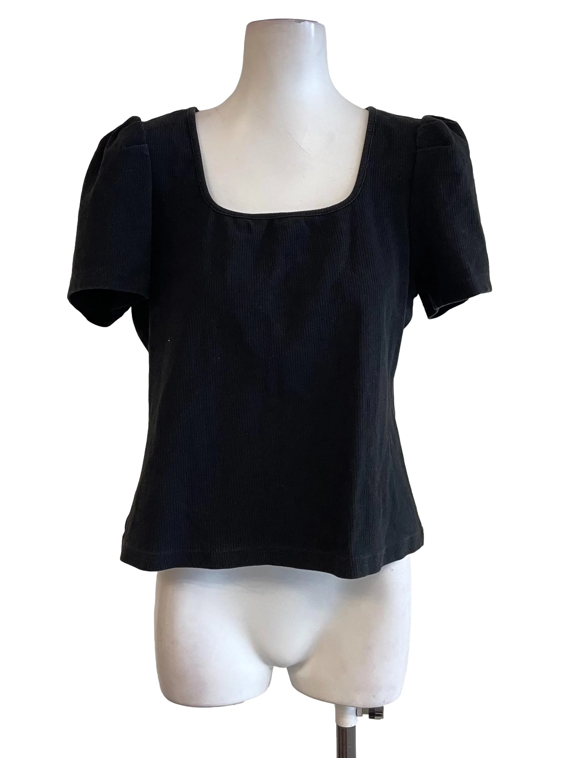 Black Mutton Sleeves Top